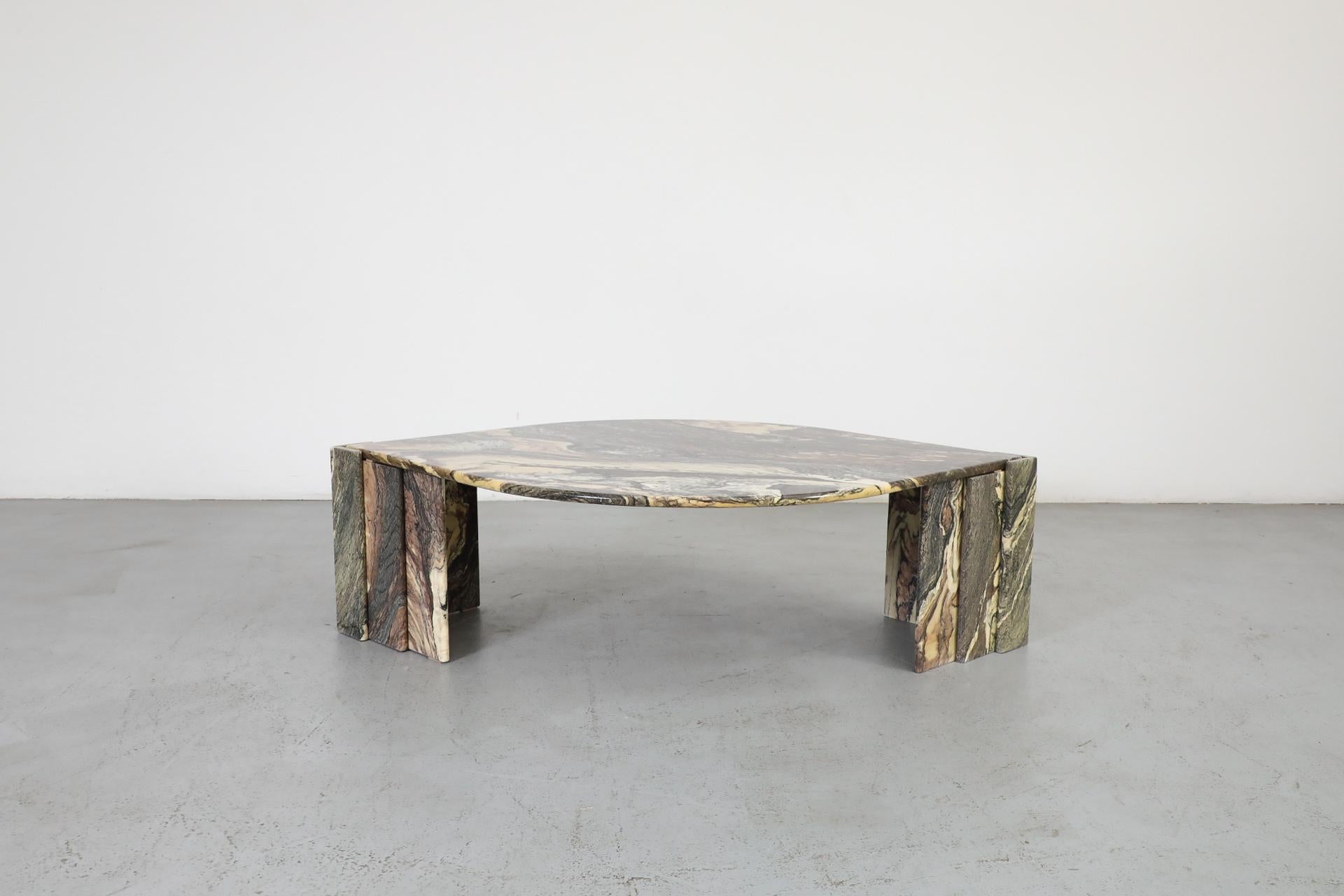 Mid-Century Roche Bobois Attributed Cat’s Eye Solid Marble Coffee Table 3