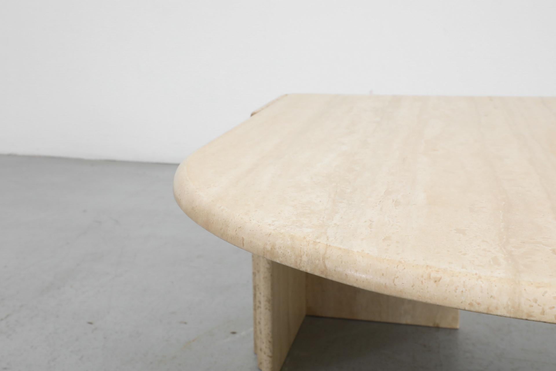 Mid-Century Roche Bobois Attributed Cat’s Eye Solid Travertine Coffee Table 10