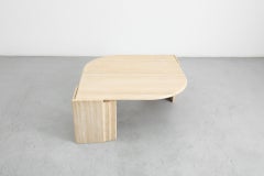 Mid-Century Roche Bobois Attributed Cat’s Eye Solid Travertine Coffee Table