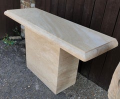 Mid century Roche Bobois Style Travertine Console Table, circa 1970s