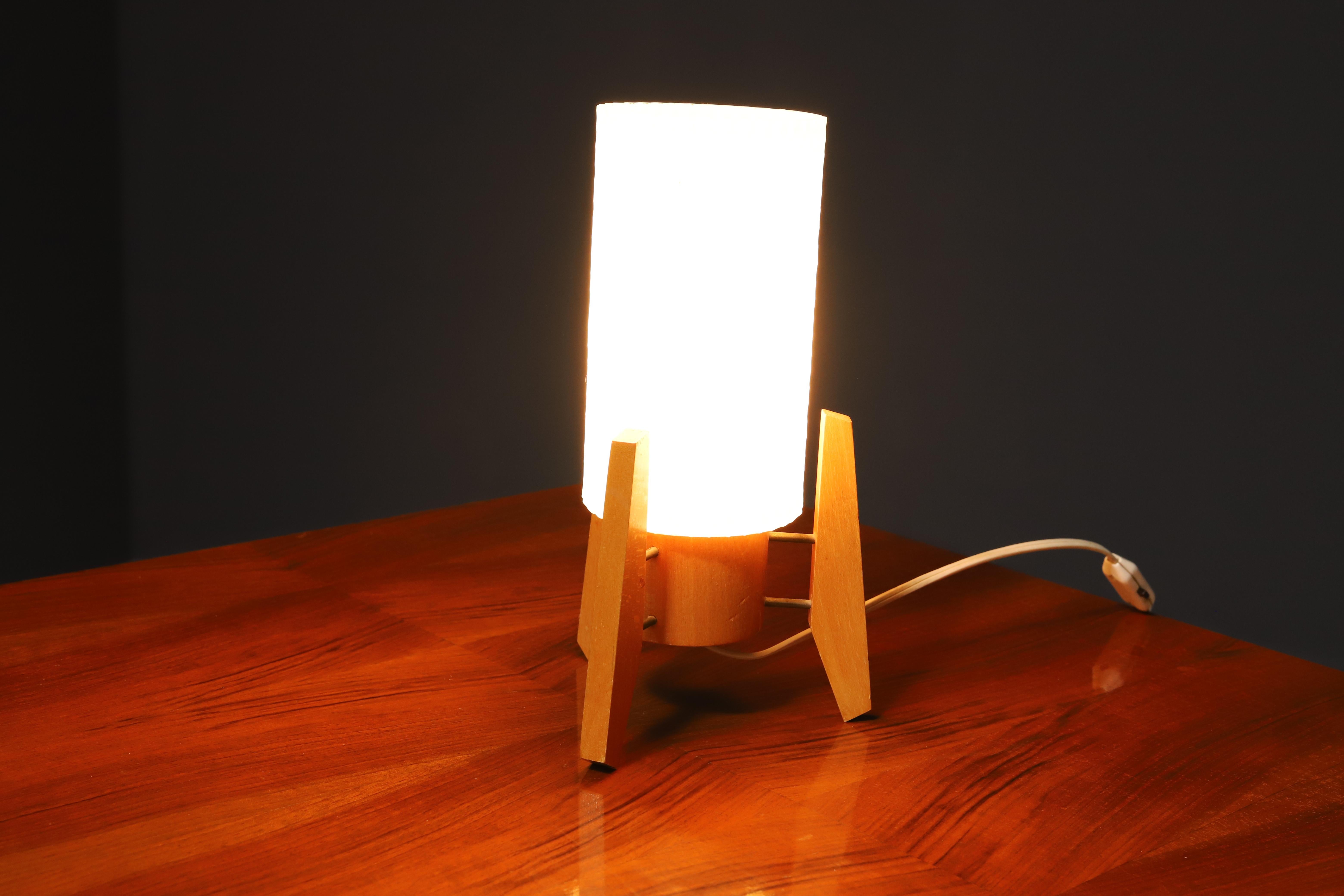 Mid-Century Modern Mid century rocket desk lamp by Drevo Humpolec, Czechoslovakia, 1960´s For Sale
