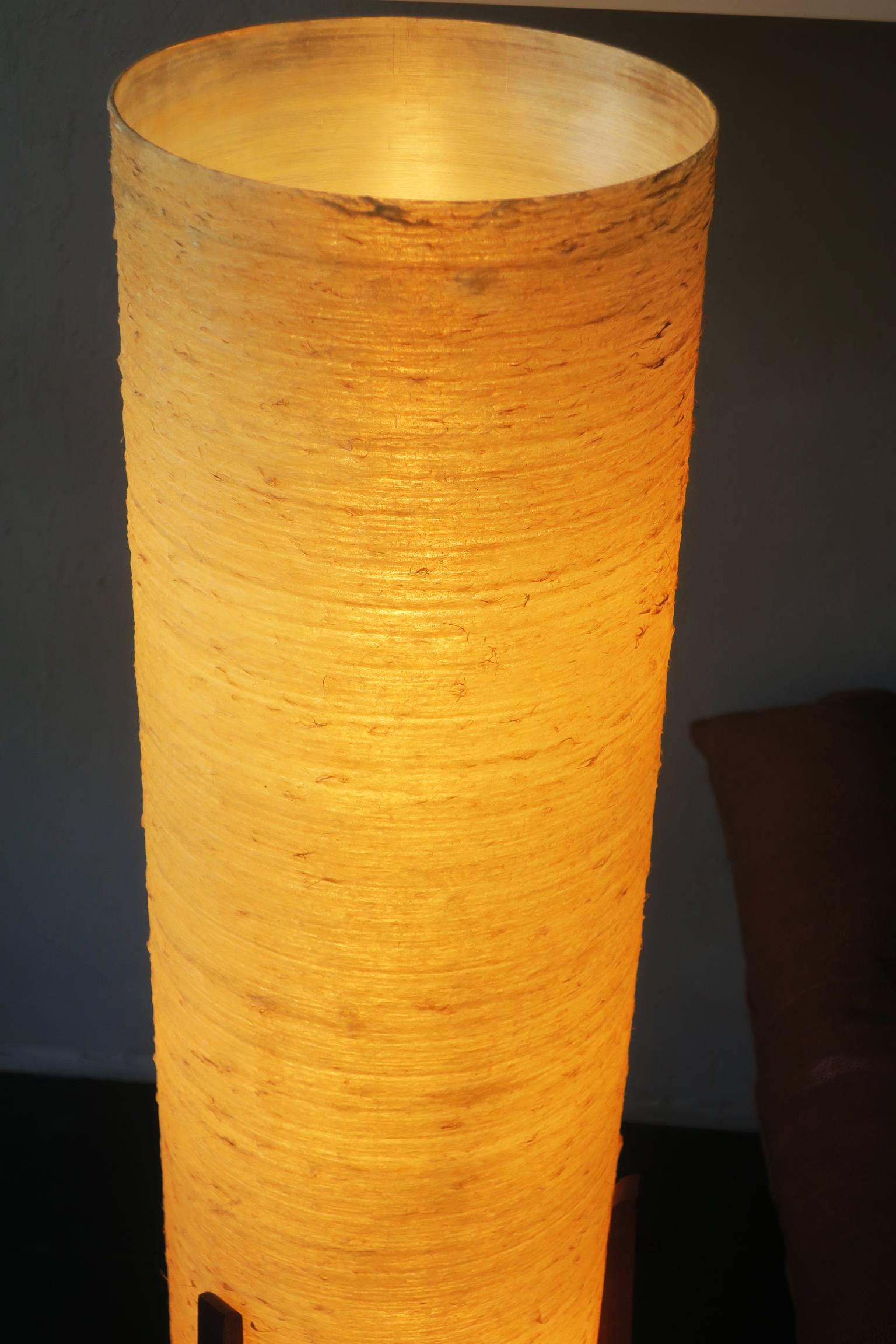20th Century Midcentury Rocket Floor Lamp in Fiber Glass and Teak For Sale