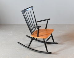 Sedia a dondolo del Mid Century di Ilmari Tapiovaara, circa anni '50