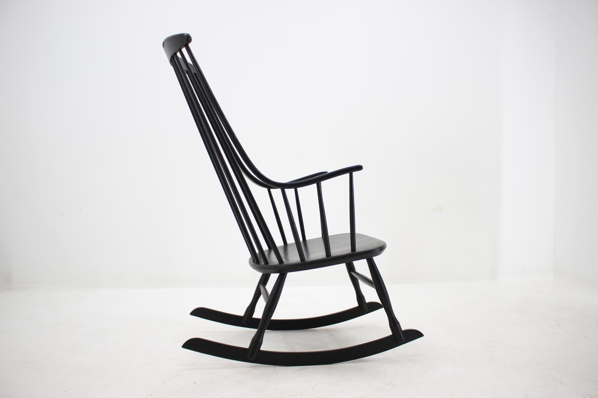 Lacquered Midcentury Rocking Chair Grandessa, Lena Larsson for Nesto, Sweden, 1960s