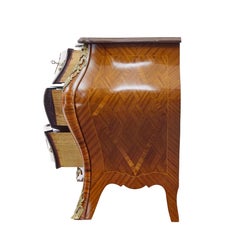 Mid century rococo revival fossil marble bombe commode