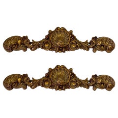 Mid-Century Rococo Style Carved Giltwood Spanish Valances or Wall Plaques