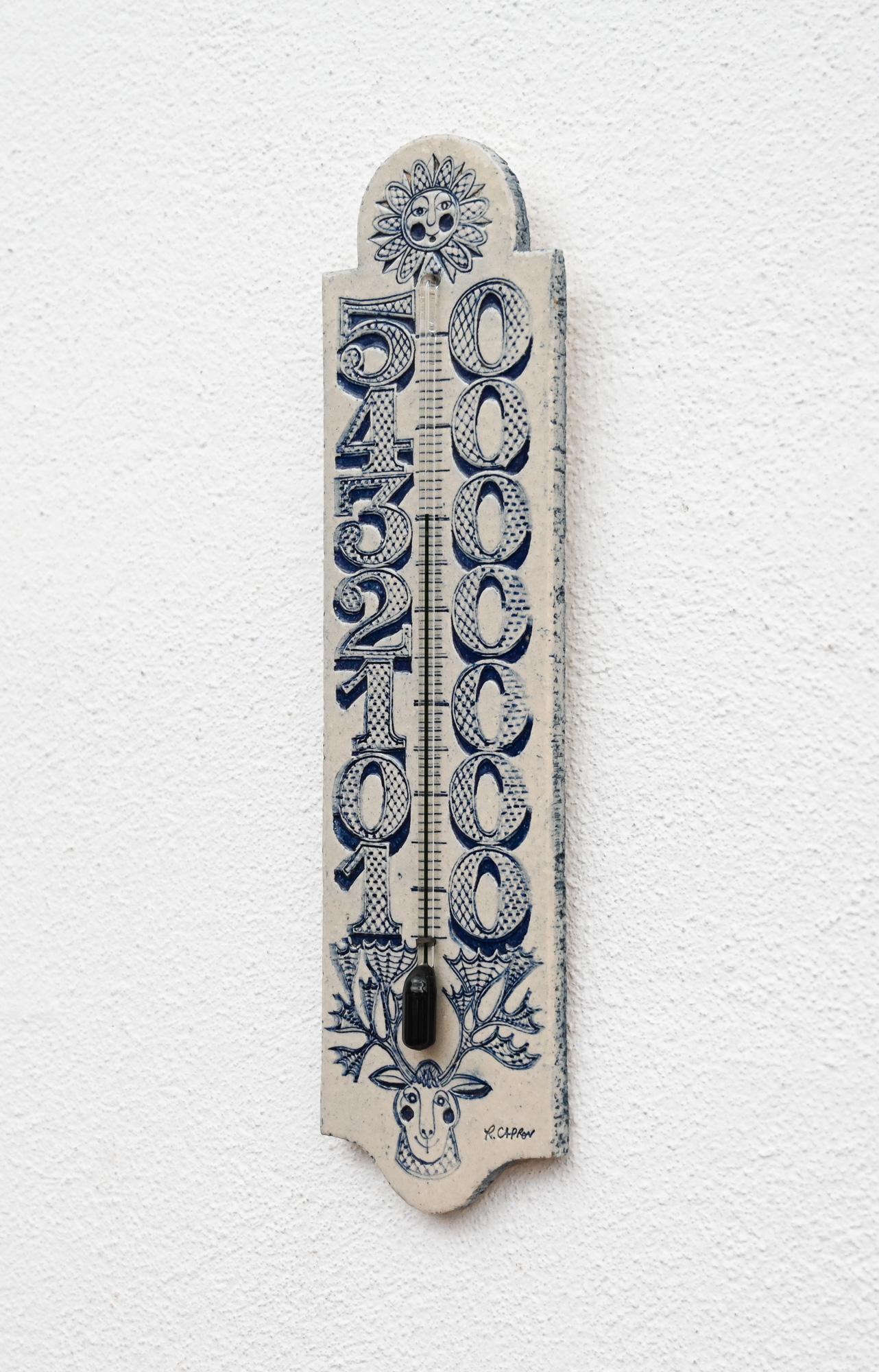 mid century Roger Capron ceramic thermometer 3