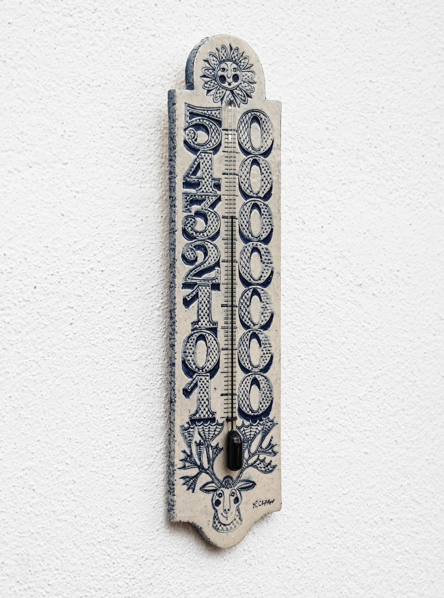 20th Century mid century Roger Capron ceramic thermometer