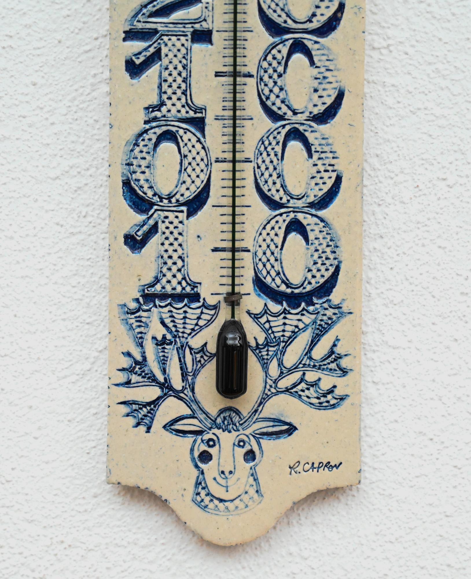 mid century Roger Capron ceramic thermometer 1