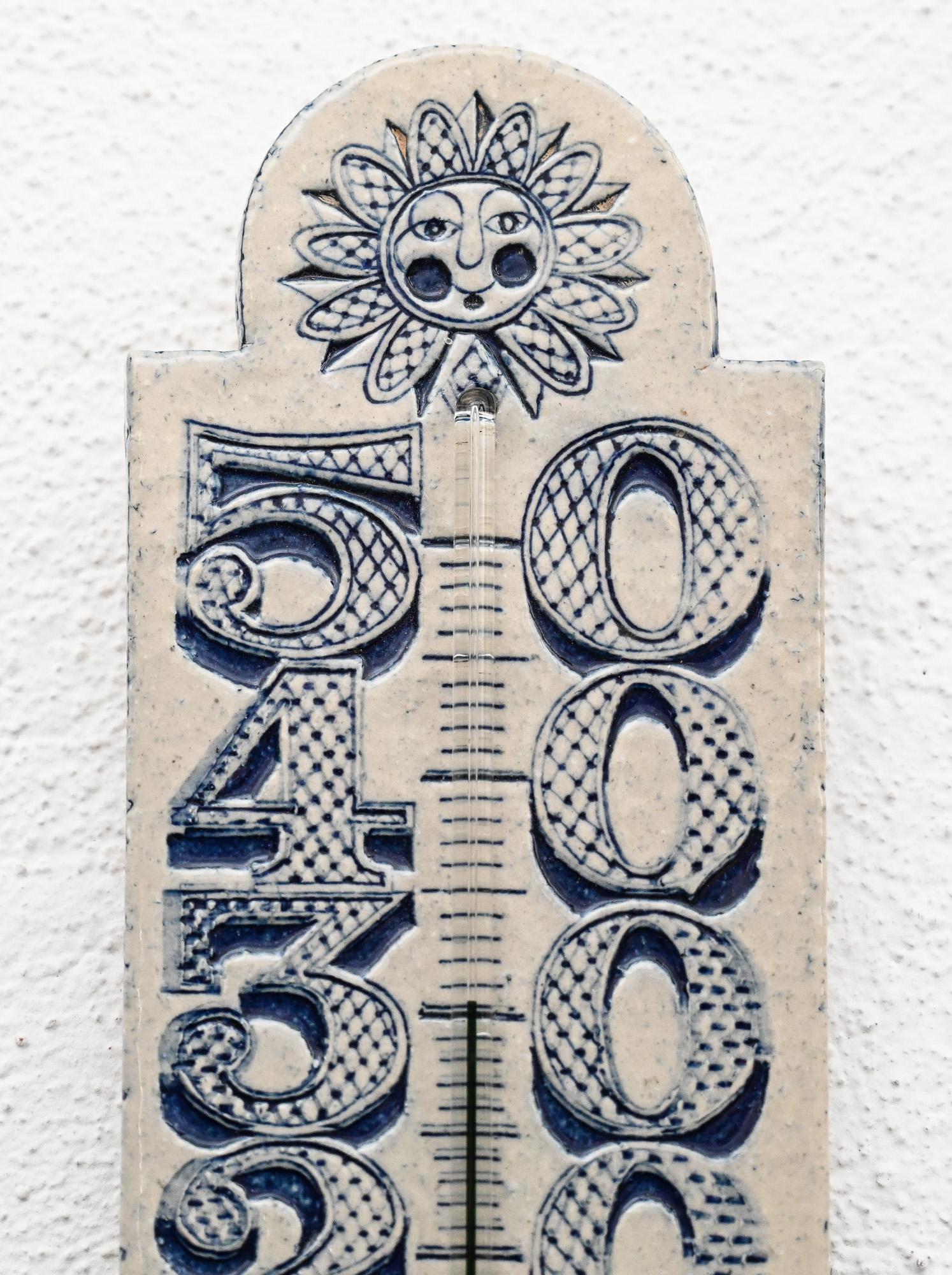 mid century Roger Capron ceramic thermometer 2