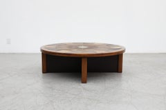 Midcentury Roger Capron Style Ceramic Tile and Wood Coffee Table by Tue Poulsen