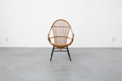 Mid-Century Rohe Noordwolde Bamboo Arm Chair with Decorative Back