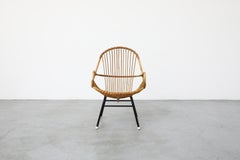 Mid-Century Rohe Noordwolde Bamboo Armchair with Decorative Back