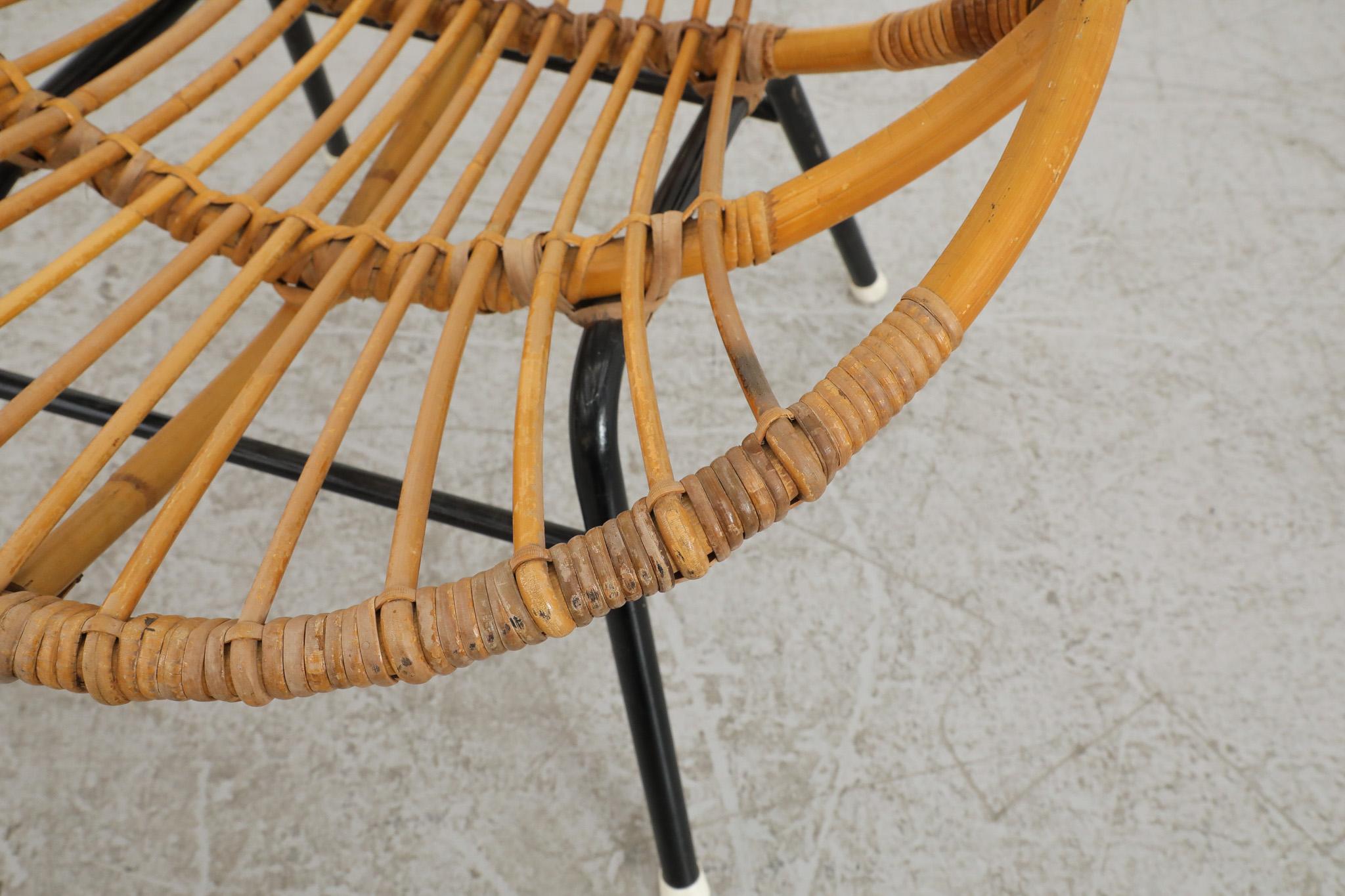 Mid-Century Rohe Noordwolde Bamboo Hoop Chair For Sale 1