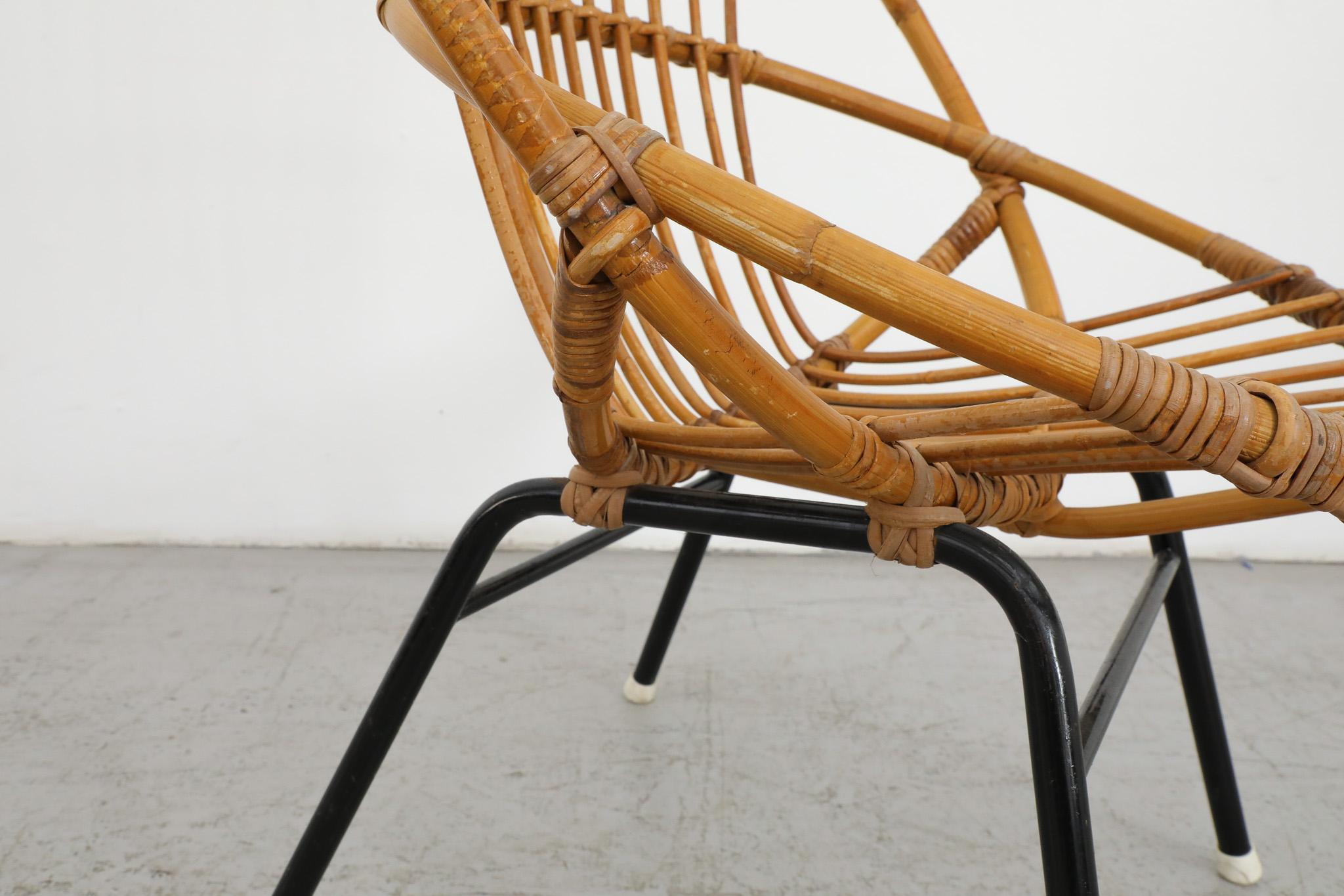 Mid-Century Rohe Noordwolde Bamboo Hoop Chair For Sale 3