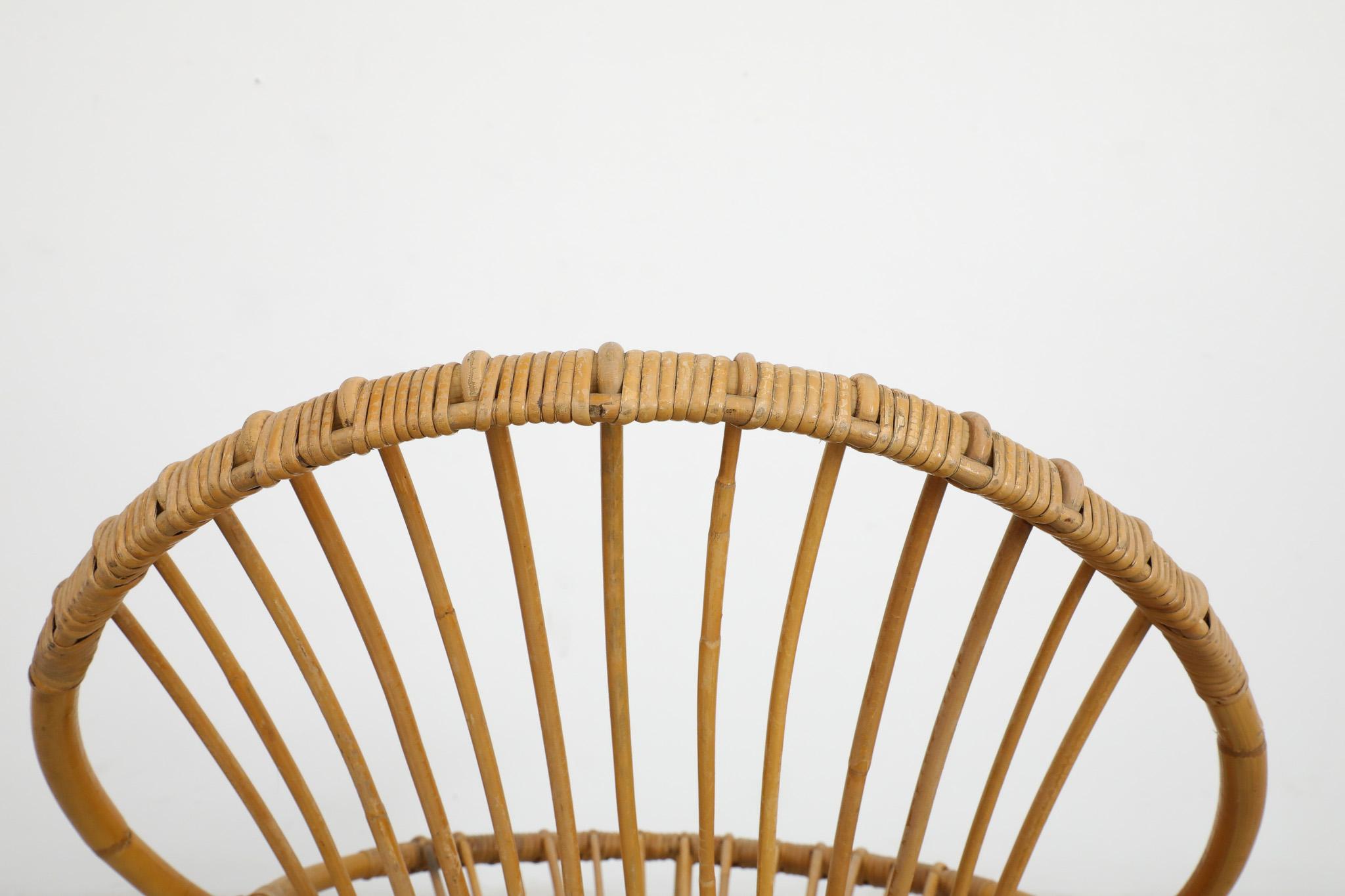 Mid-Century Rohe Noordwolde Bamboo Hoop Chair For Sale 4