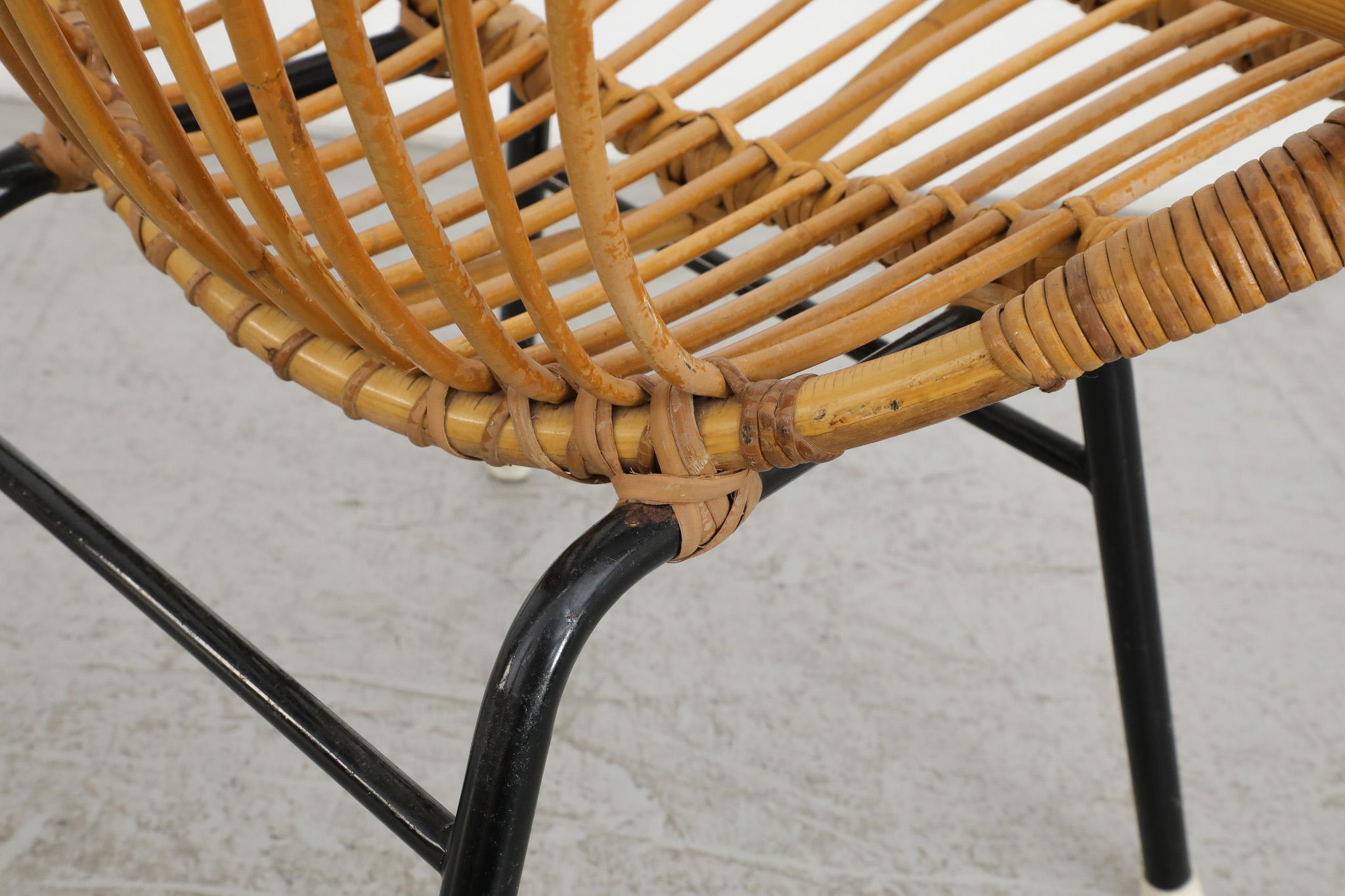 Mid-Century Rohe Noordwolde Bamboo Hoop Chair For Sale 5