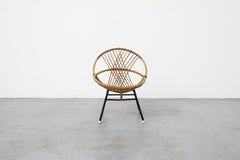 Mid-Century Rohe Noordwolde Bamboo Hoop Chair with Black Enameled Legs