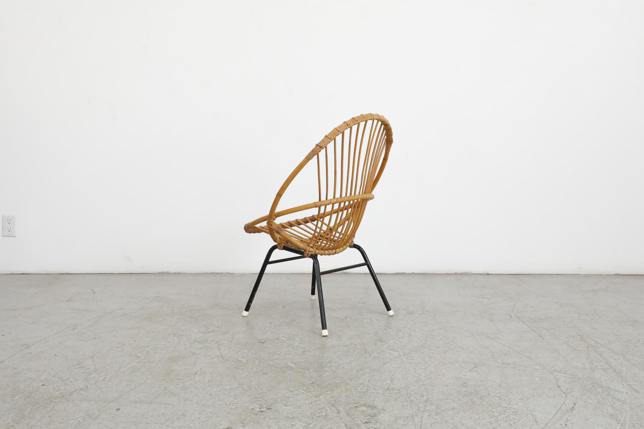 Dutch Mid-Century Rohe Noordwolde Bamboo Hoop Chair For Sale