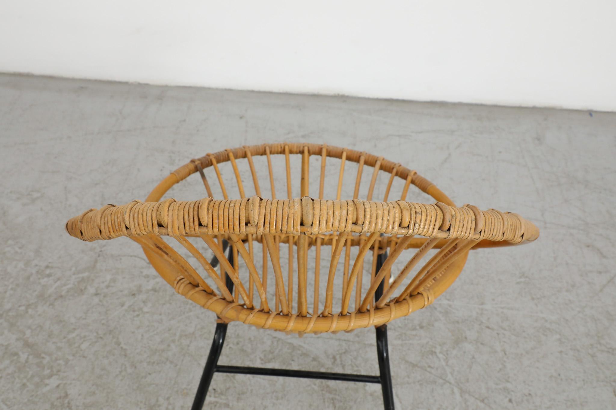 Mid-Century Rohe Noordwolde Bamboo Hoop Chair In Good Condition For Sale In Los Angeles, CA