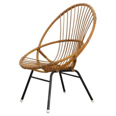 Vintage Mid-Century Rohe Noordwolde Bamboo Hoop Chair
