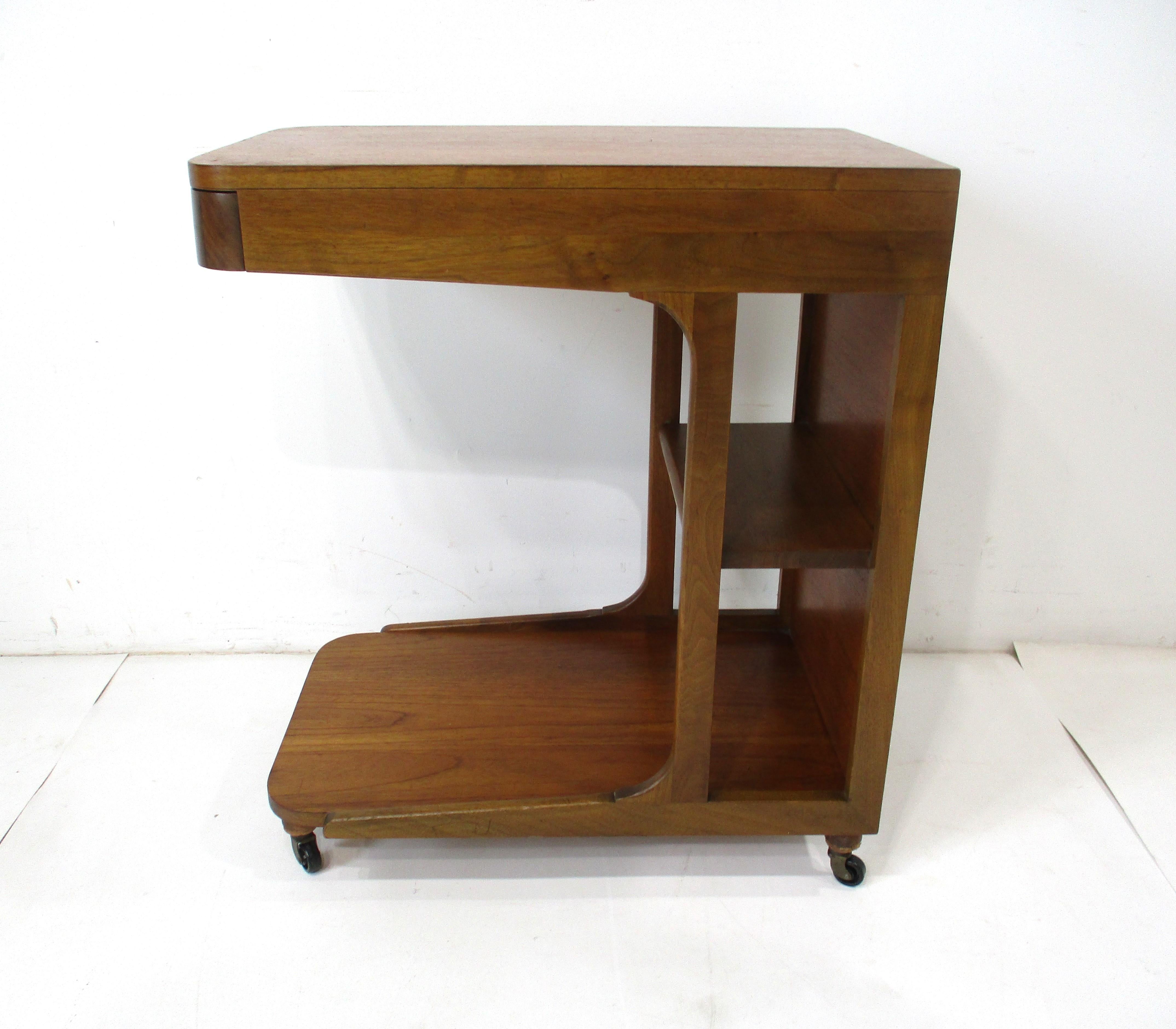 Dunbar styled Mid Century Rolling Bar Cart For Sale 3