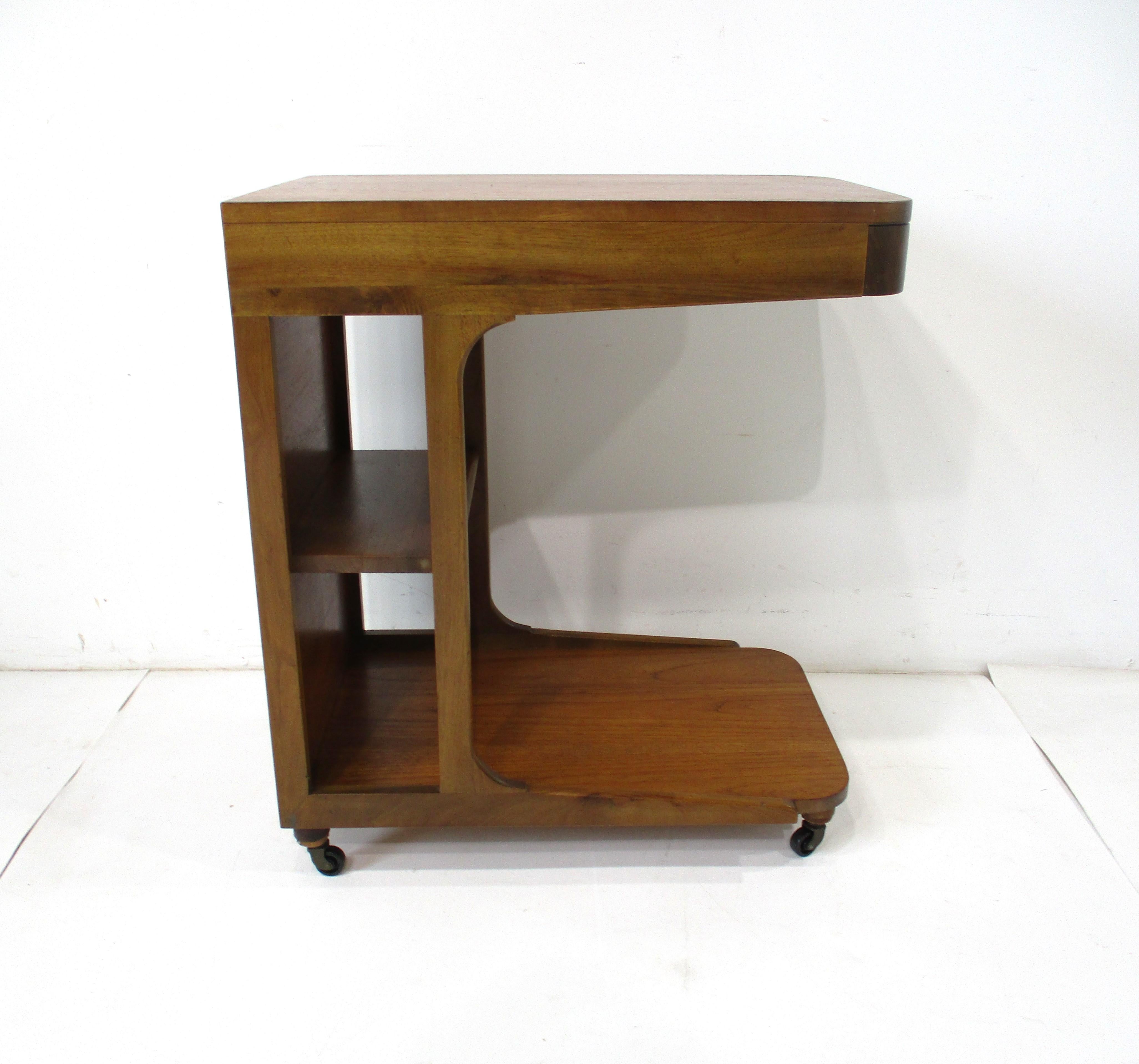 Mid-Century Modern Dunbar styled Mid Century Rolling Bar Cart For Sale
