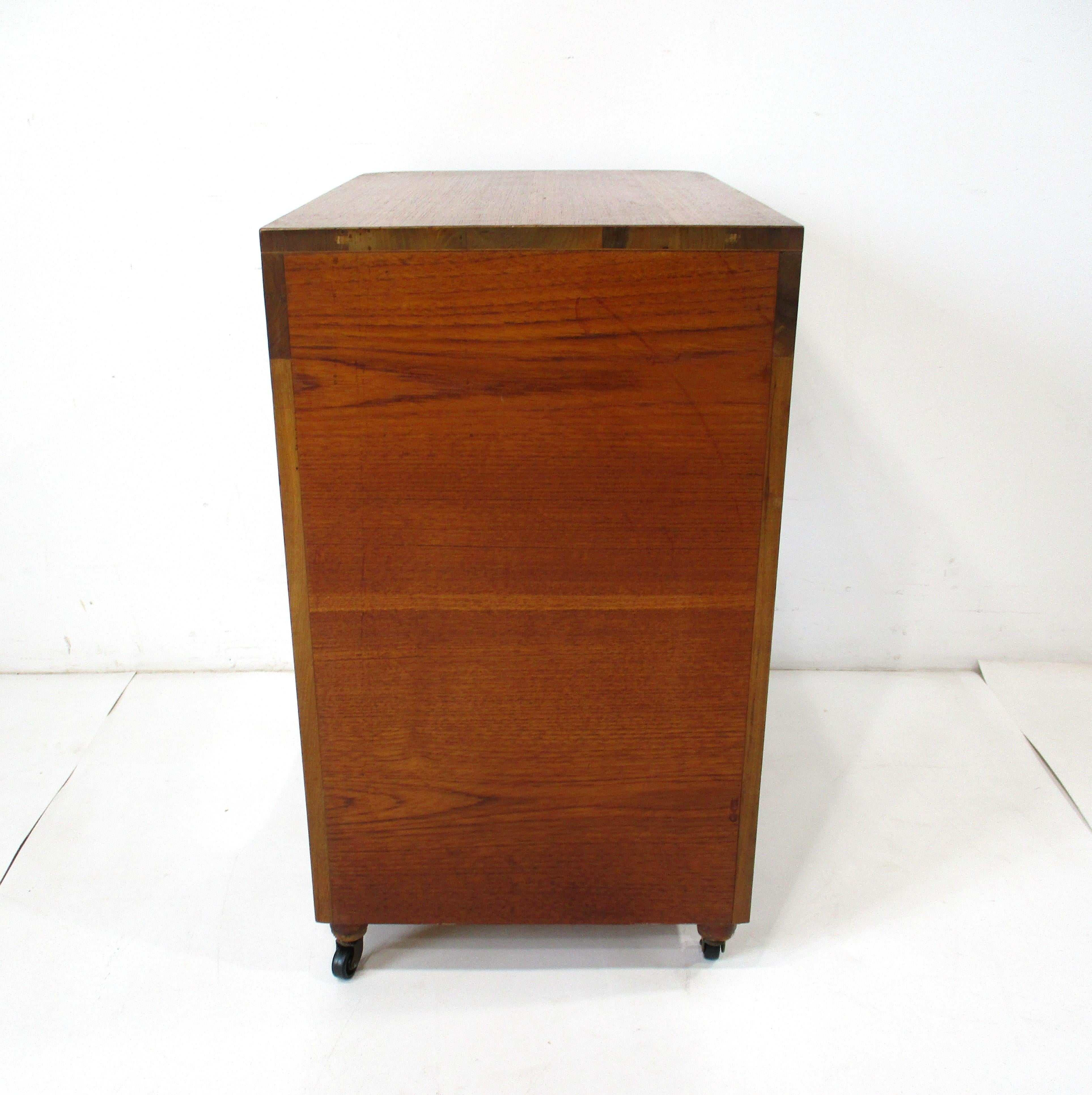 20th Century Dunbar styled Mid Century Rolling Bar Cart For Sale