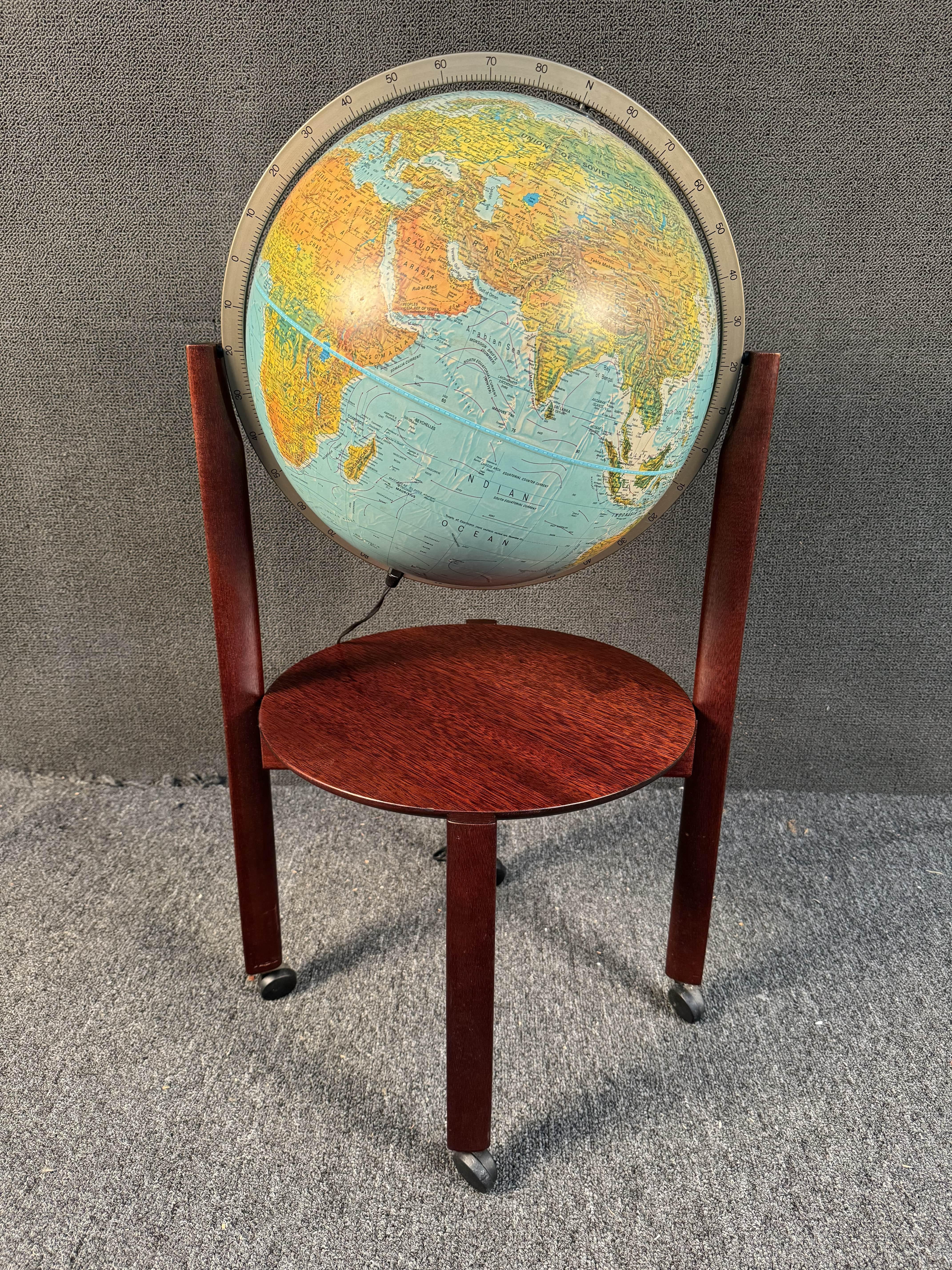 Mid-Century Modern Mid-Century Rolling Globe For Sale