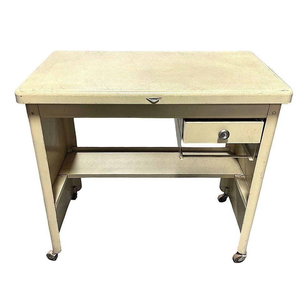 American Mid-Century Rolling Tanker Work Task Desk by Cole Steel For Sale