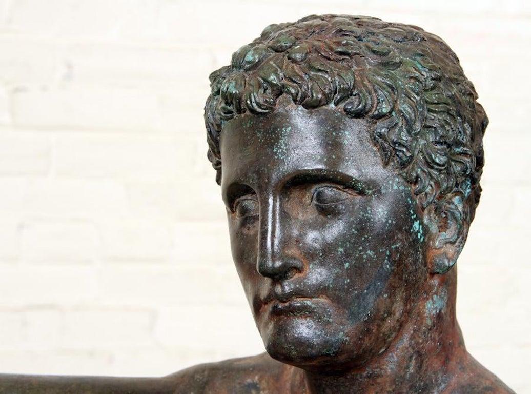 Classical Roman Midcentury Roman Bronze Sculpture of a Classical Nude Male