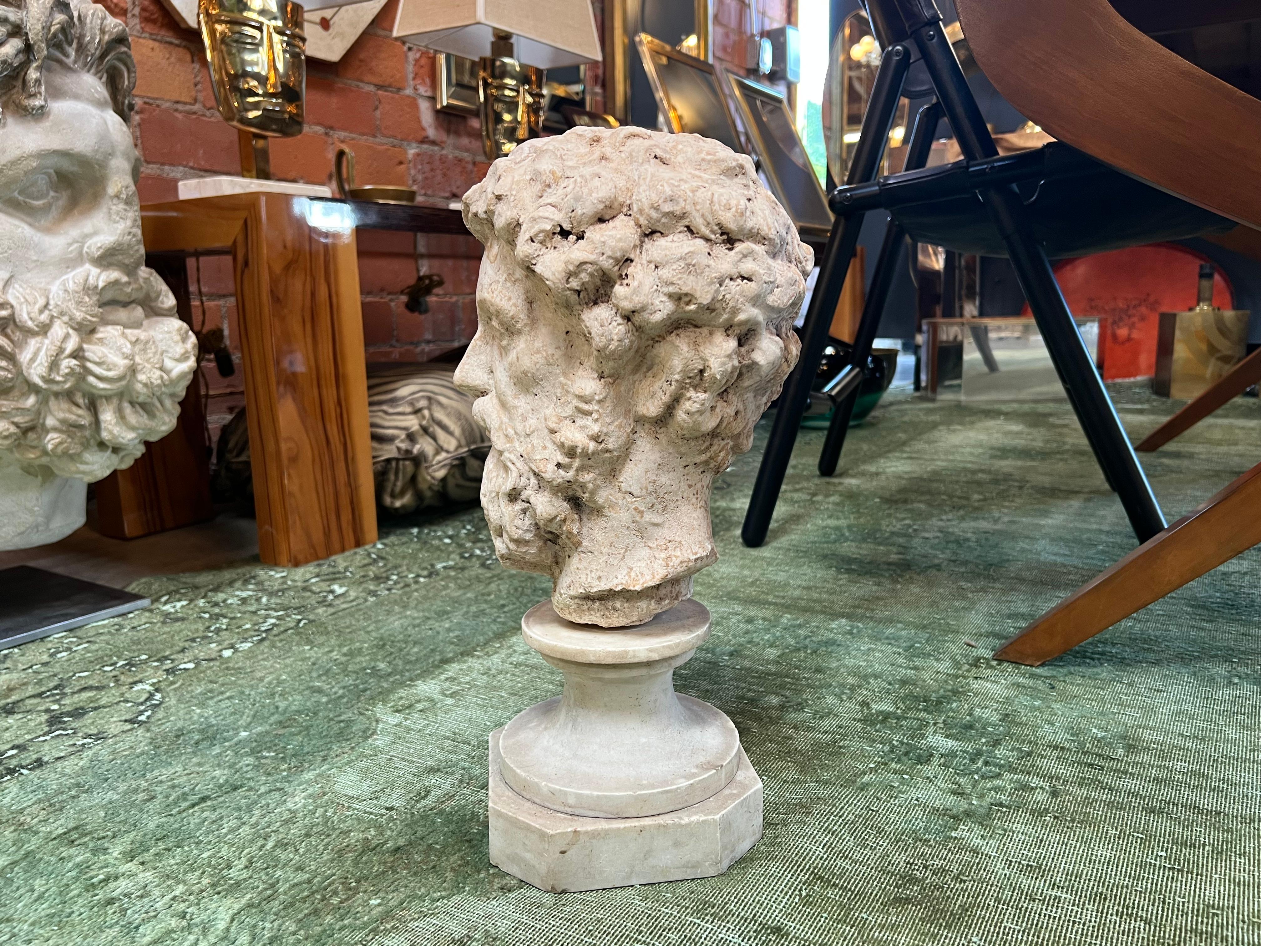 Italian Mid Century Roman Marcus Aurelius Head Sculpture 1950s For Sale