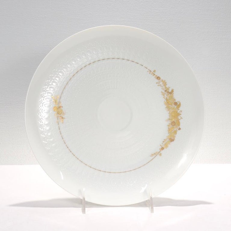A fine, near complete Mid-Century modern porcelain dinner service.

By Bjorn Wiinblad for Rosenthal.

In the Romanze form and Medley pattern.

Consisting of:

10 Large Dinner Plates
10 Salad Plates
10 Cream Soup Bowls & Saucers
10 Fruit/Dessert