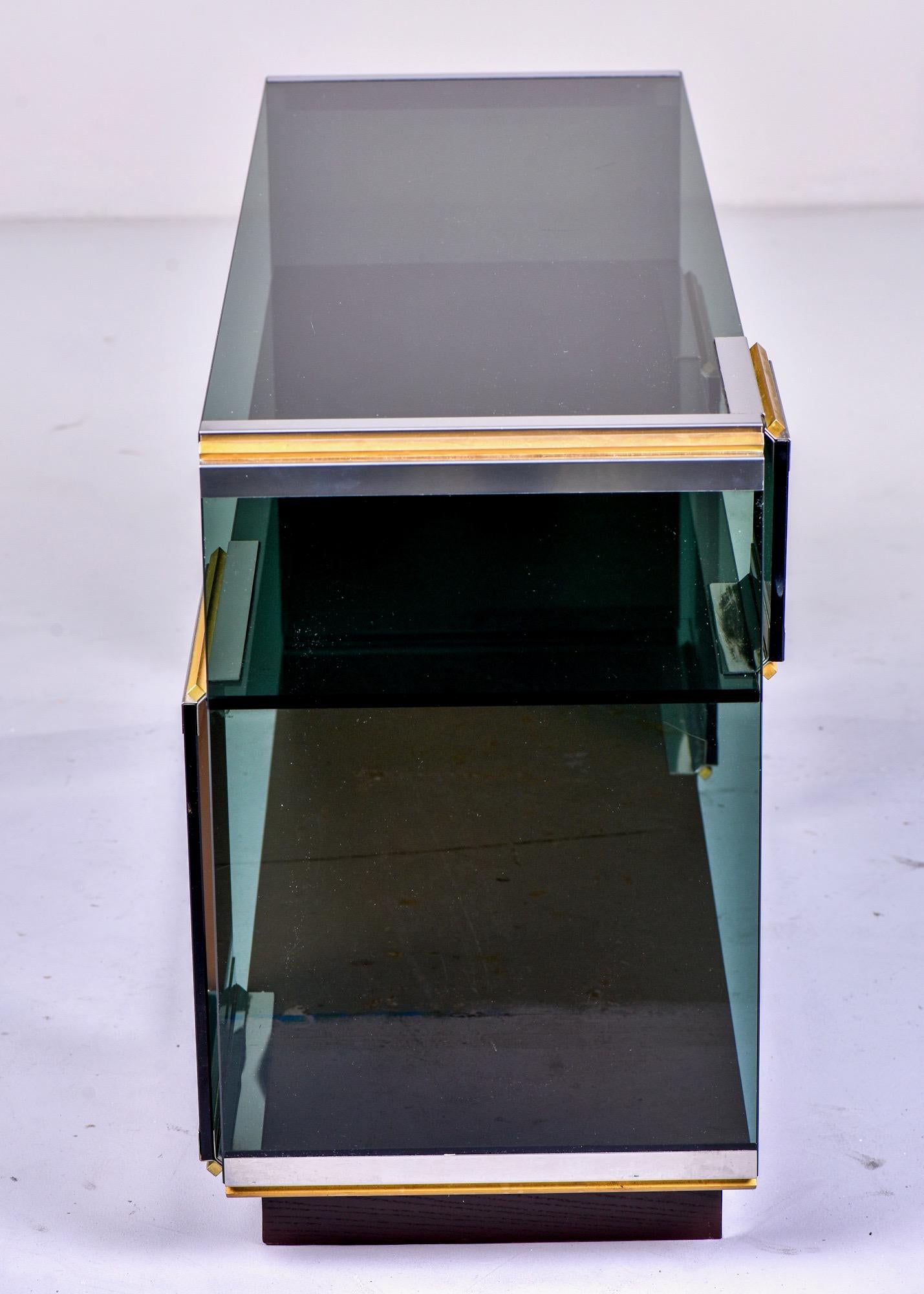 Midcentury Romeo Rega Glass Polished Nickel and Brass Console 6
