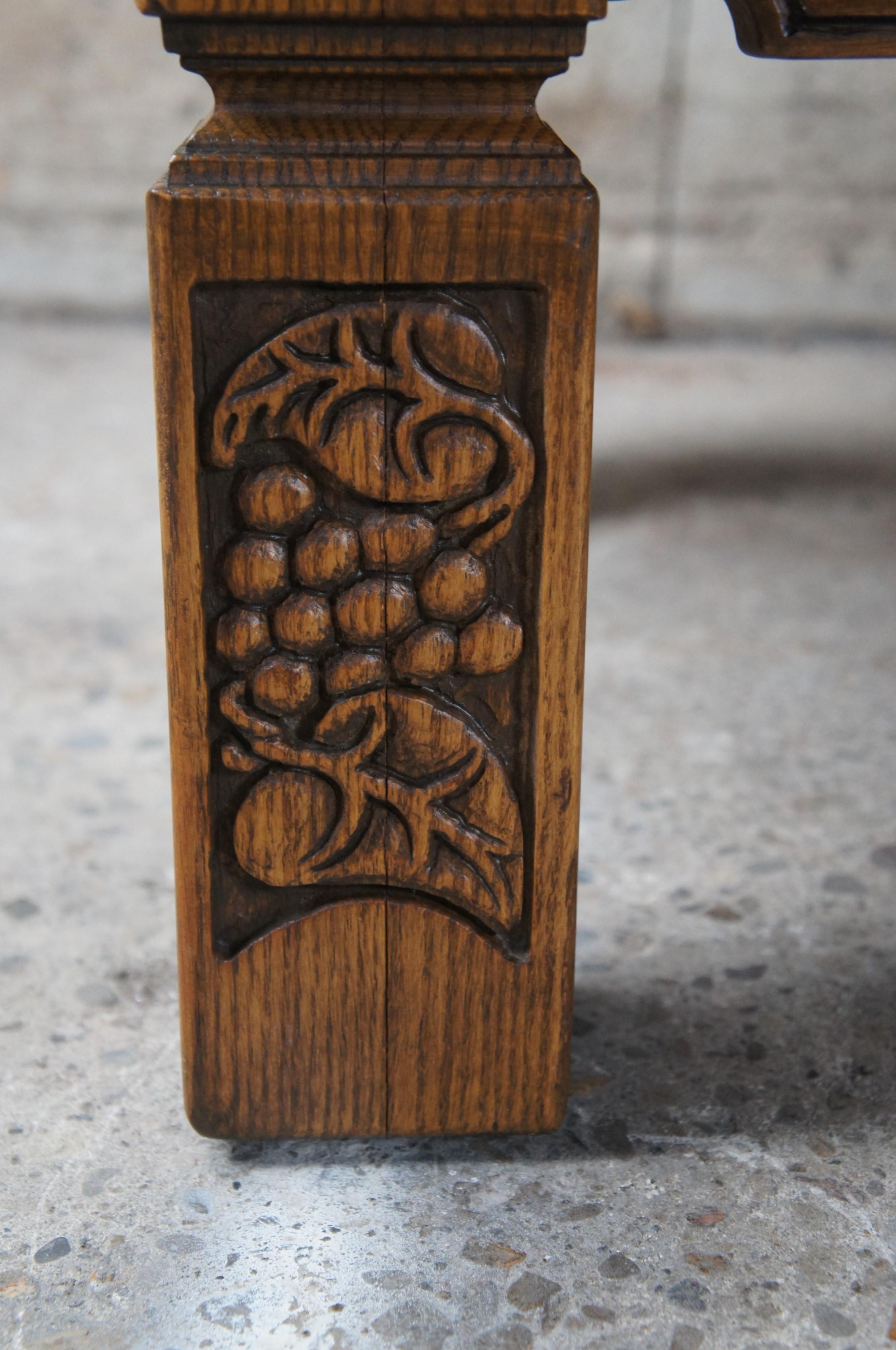 Midcentury Romweber Viking Oak Grapevine Carved Rectangular Coffee Table 6