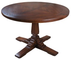 Midcentury Romweber Viking Oak Round Pedestal Dining Breakfast Game Card Table