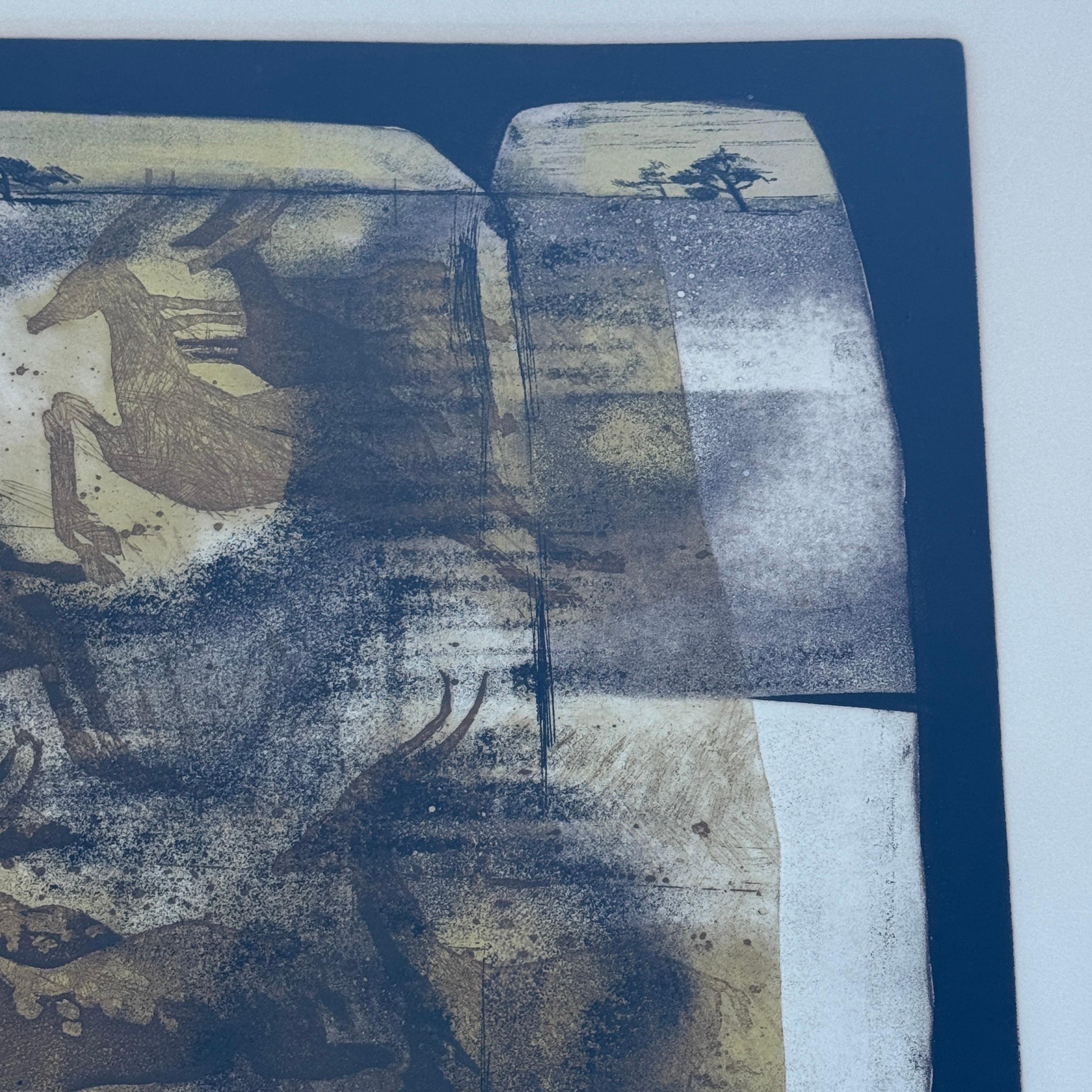  Mitte des Jahrhunderts Ronald Riddick Lithographie des Hirsches Kunstwerk  im Angebot 5