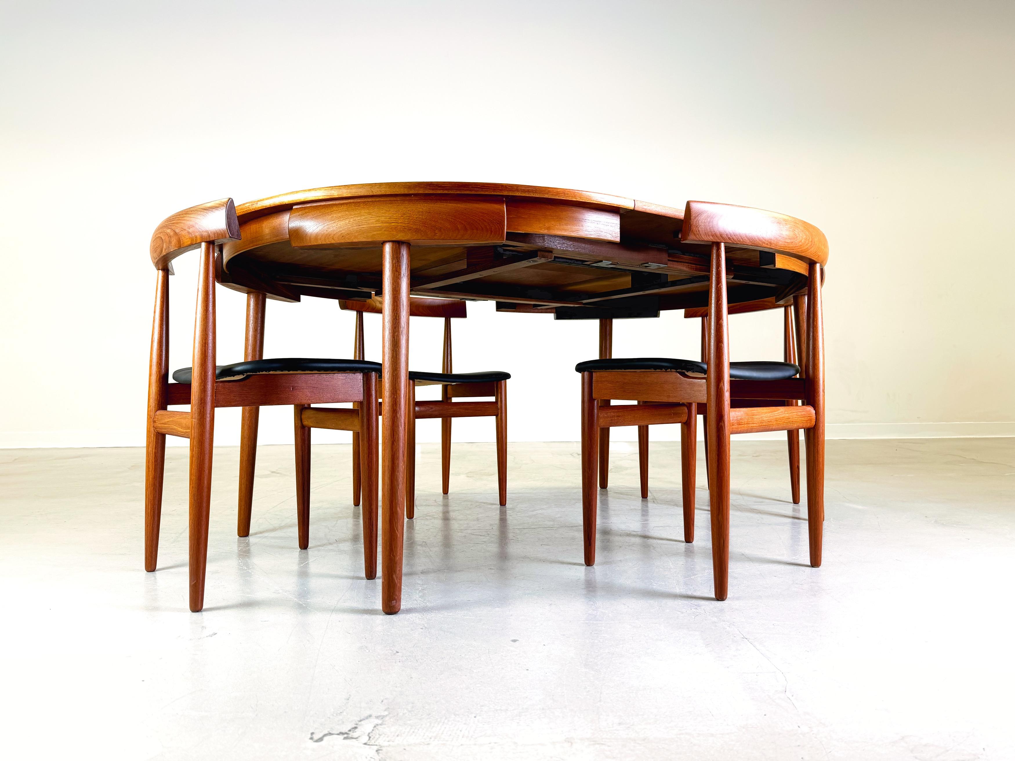 Mid Century Rondette Frem Røjle 5er Set Esstisch Hans Olsen Teak 4