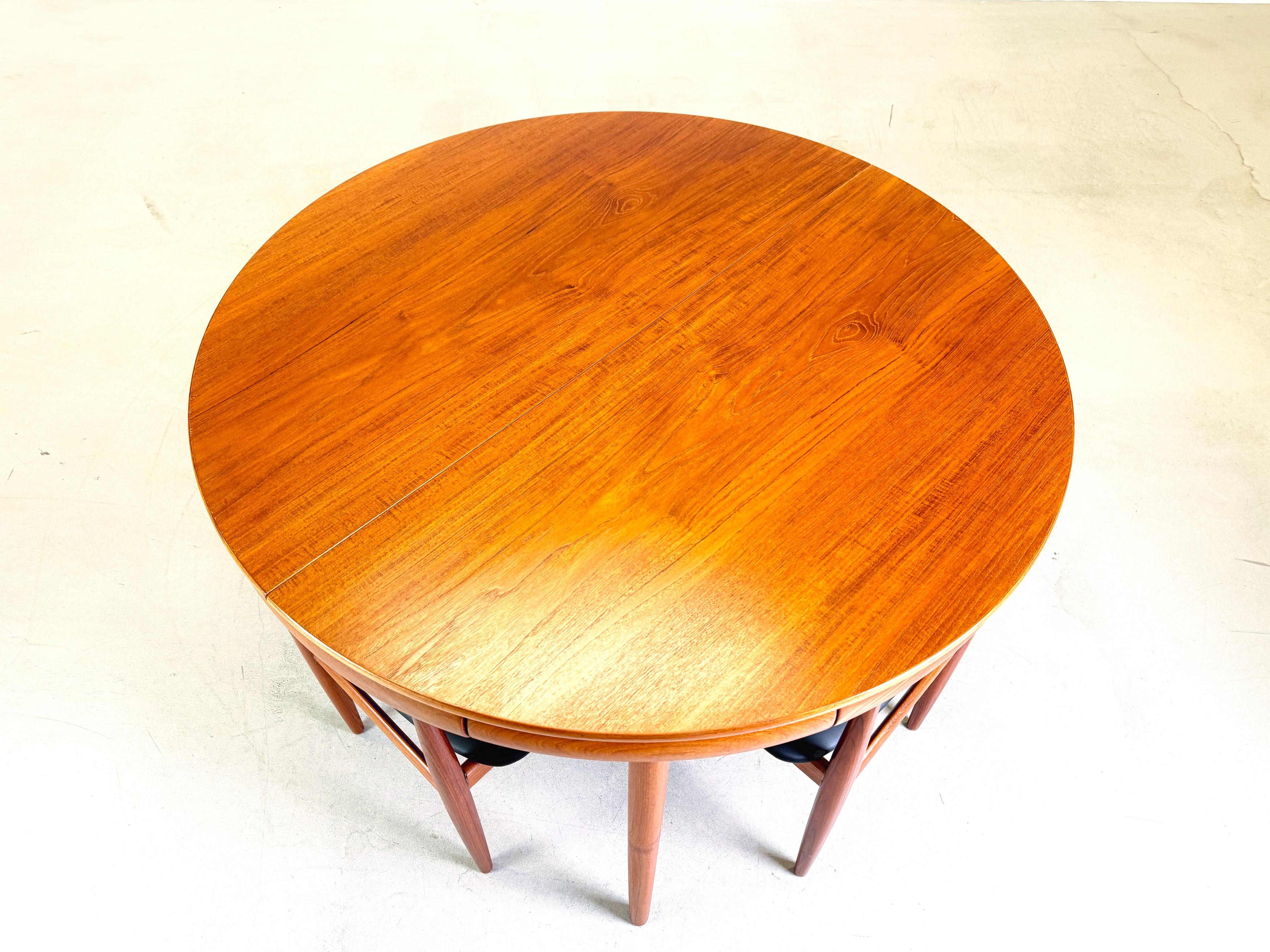 Danish Mid Century Rondette Frem Røjle 5er Set Esstisch Hans Olsen Teak