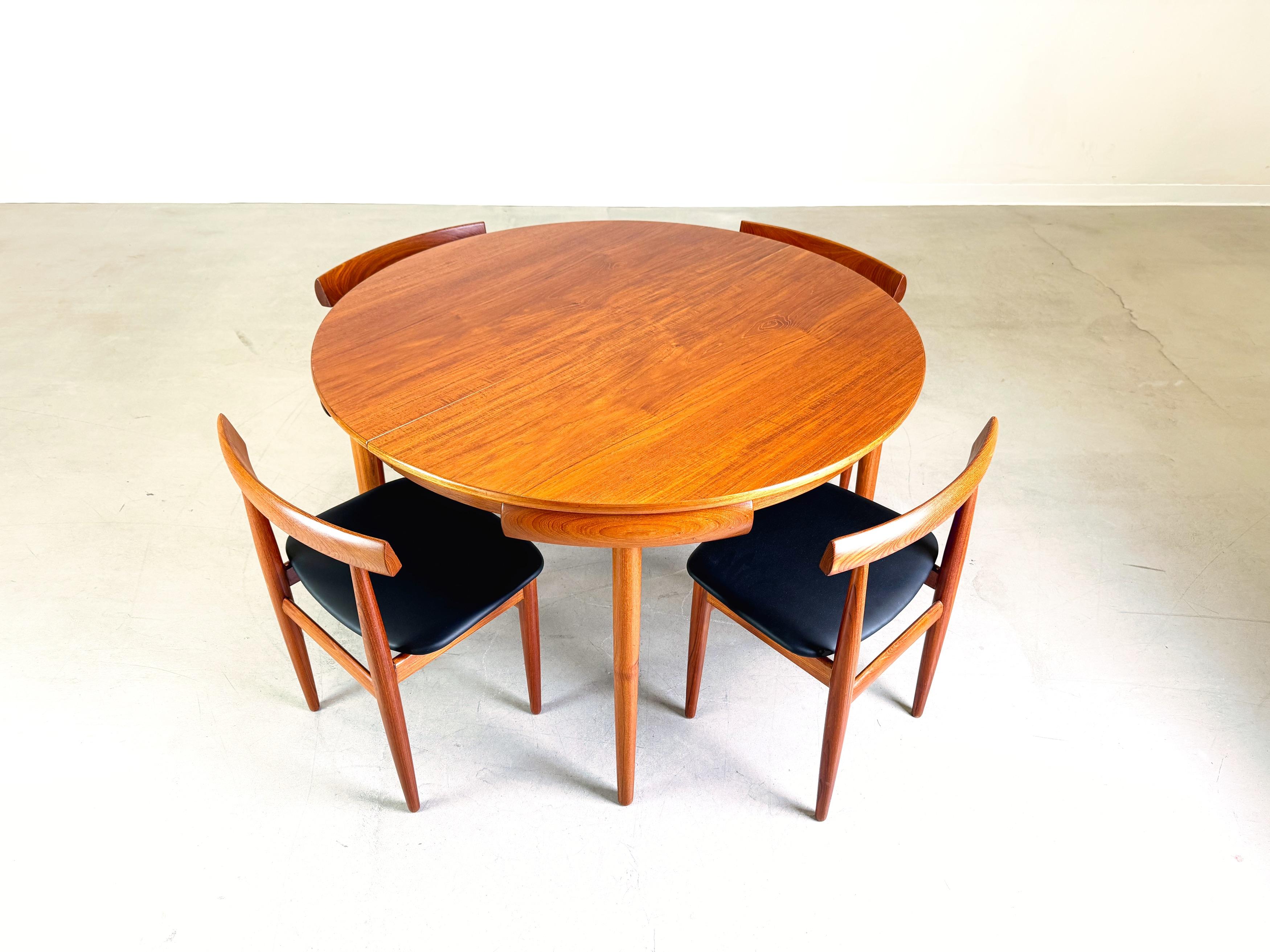 Mid Century Rondette Frem Røjle 5er Set Esstisch Hans Olsen Teak In Good Condition In Berlin, DE
