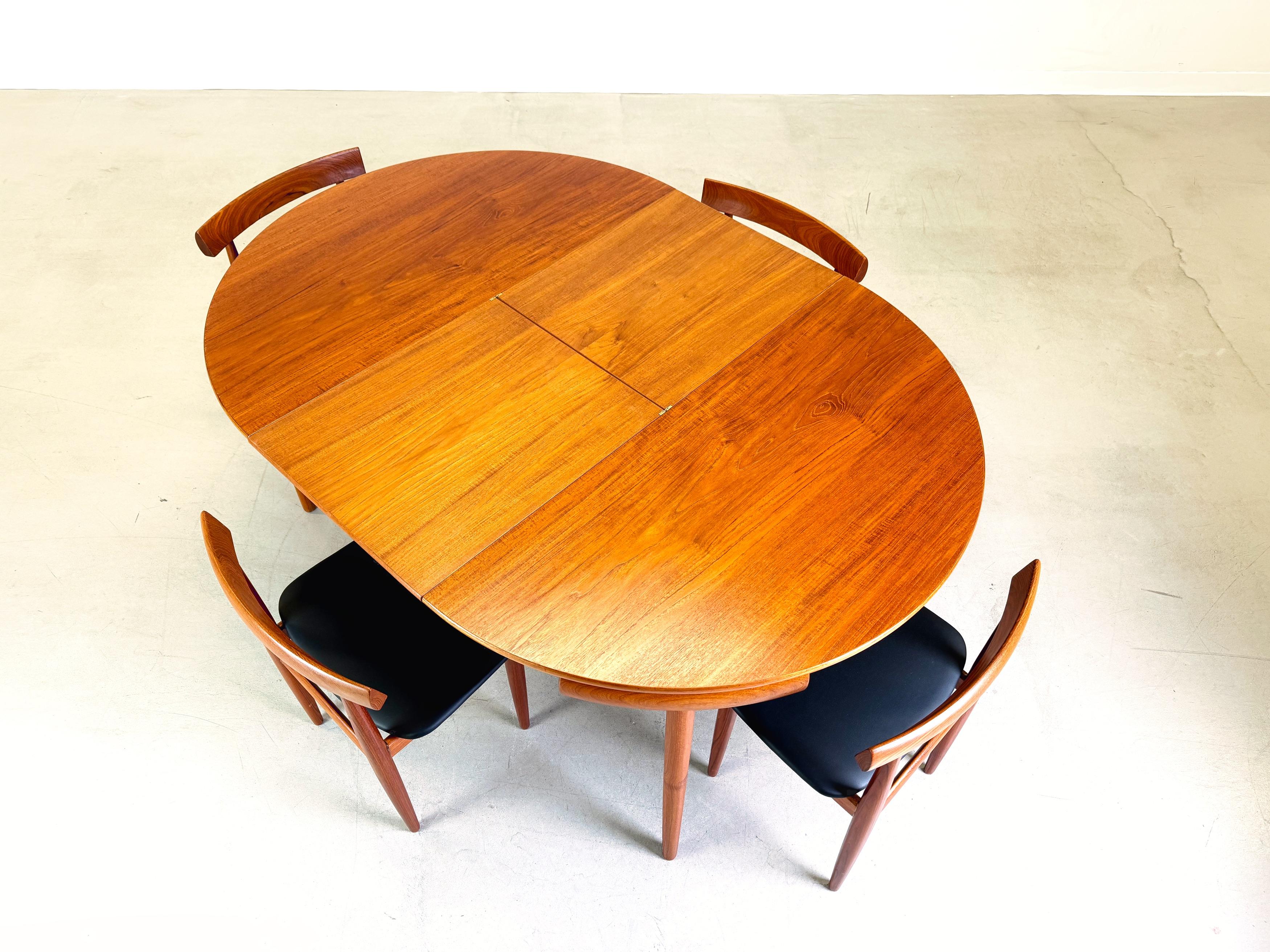 Mid-20th Century Mid Century Rondette Frem Røjle 5er Set Esstisch Hans Olsen Teak