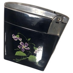 Mid-Century Ronson "Escort" Floral Cigarette Case & Lighter in Box
