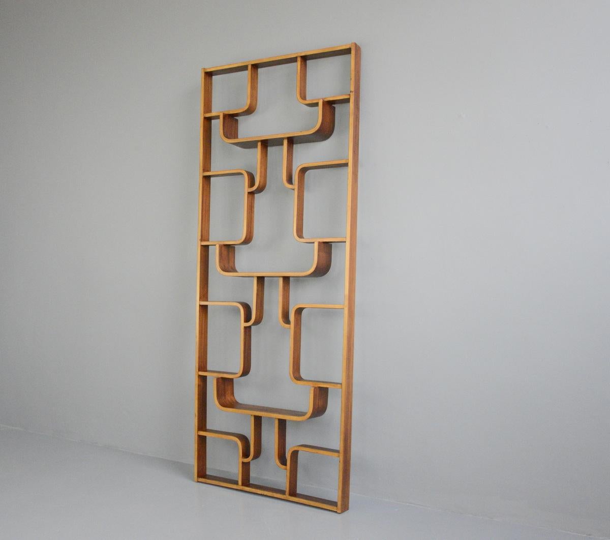 Midcentury room divider by Ludvik Volak, circa 1960s

- Made from curved beech
- Designed by Ludvik Volak
- Produced by Drevopodnik Holesov
- Czech, 1960s
- Measures: 225cm tall x 91cm wide x 16cm deep

Condition report

Some age marks and