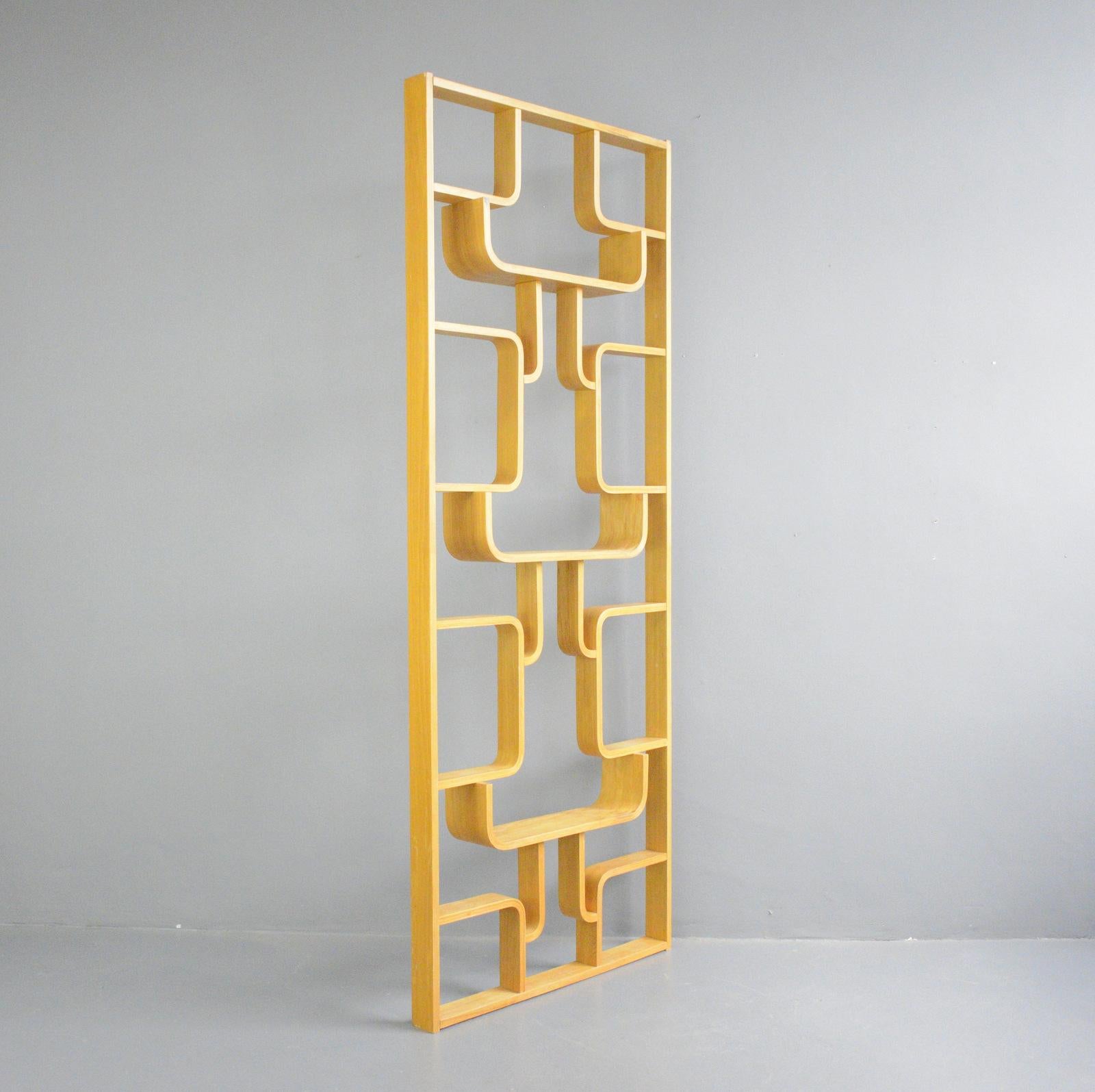 Mid century room divider by Ludvik Volak Circa 1960s

- Made from curved beech
- Designed by Ludvik Volak
- Produced by Drevopodnik Holesov
- Czech ~ 1960s
- Measures: 225cm tall x 91cm wide x 16cm deep

Condition report

Some age marks