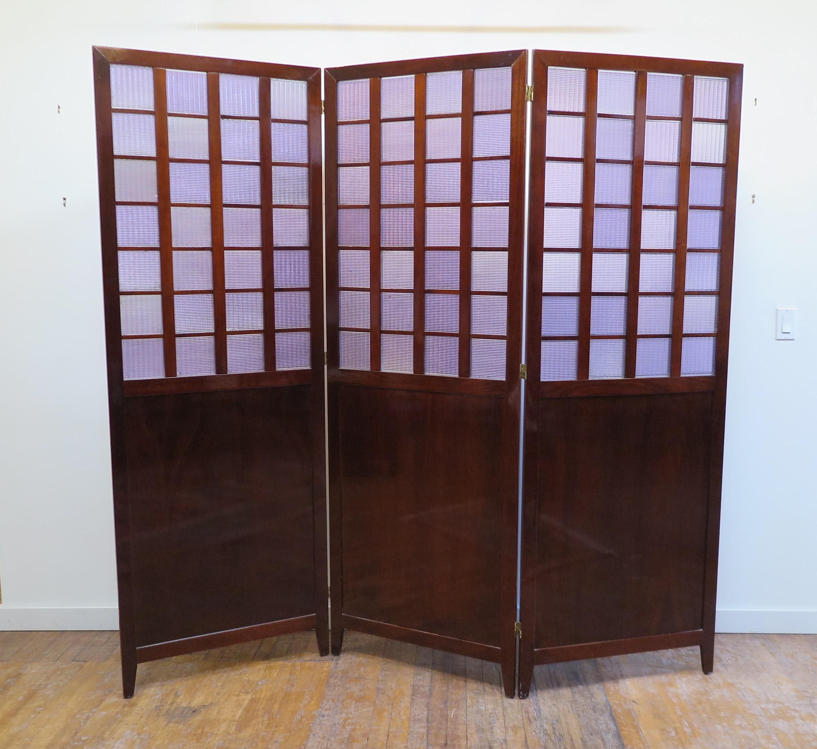 American Mid Century Room Divider Folding Screen For Sale