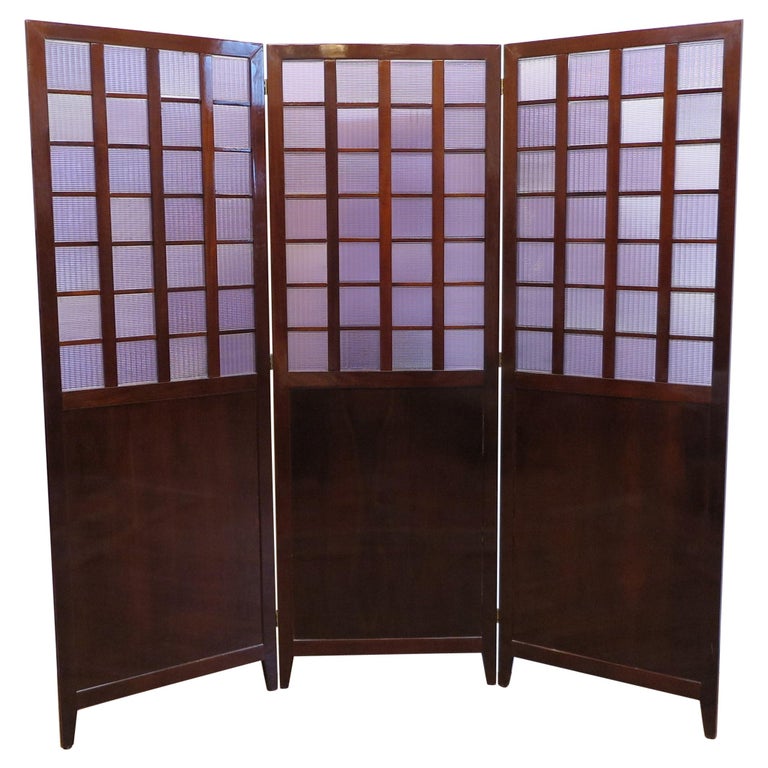 Mid Century Room Divider Folding Screen For Sale at 1stDibs
