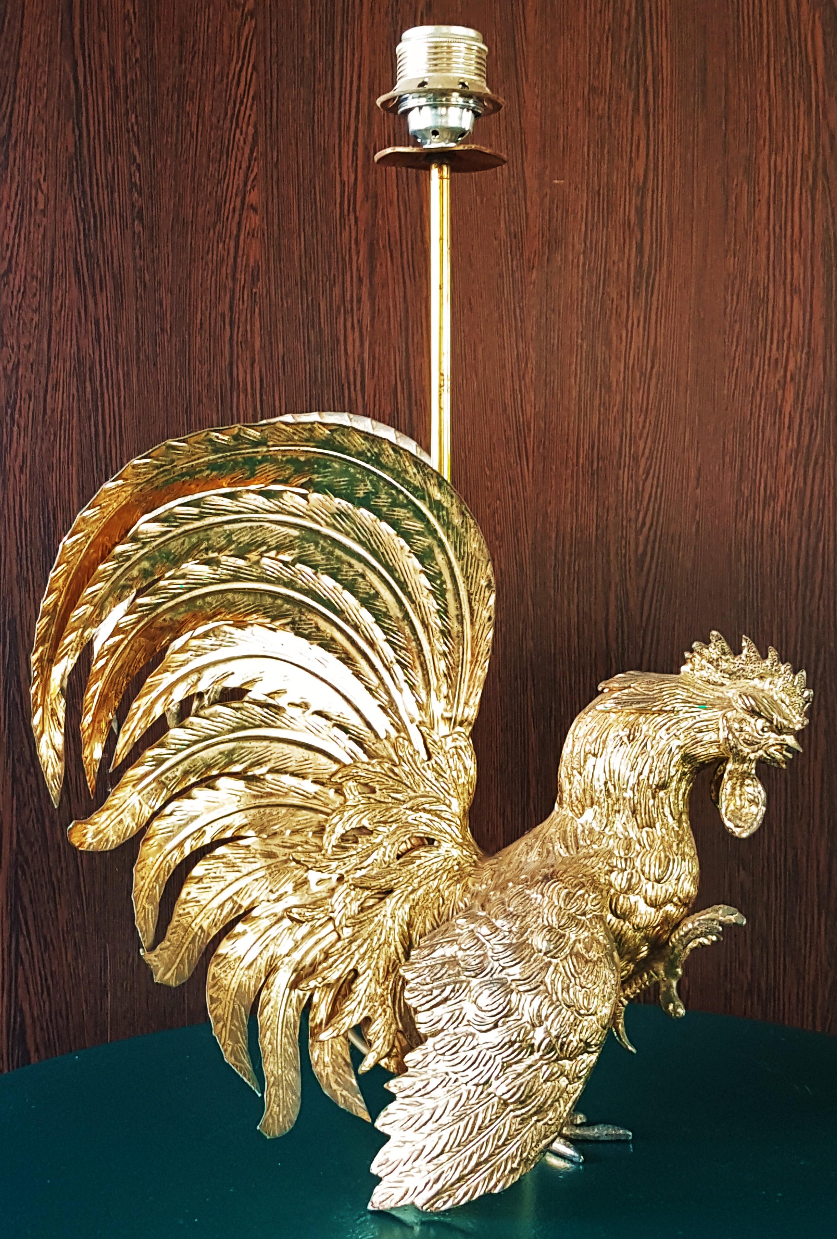 Midcentury Rooster Sculpture Brass Lamps, Italy, 1960s For Sale 7