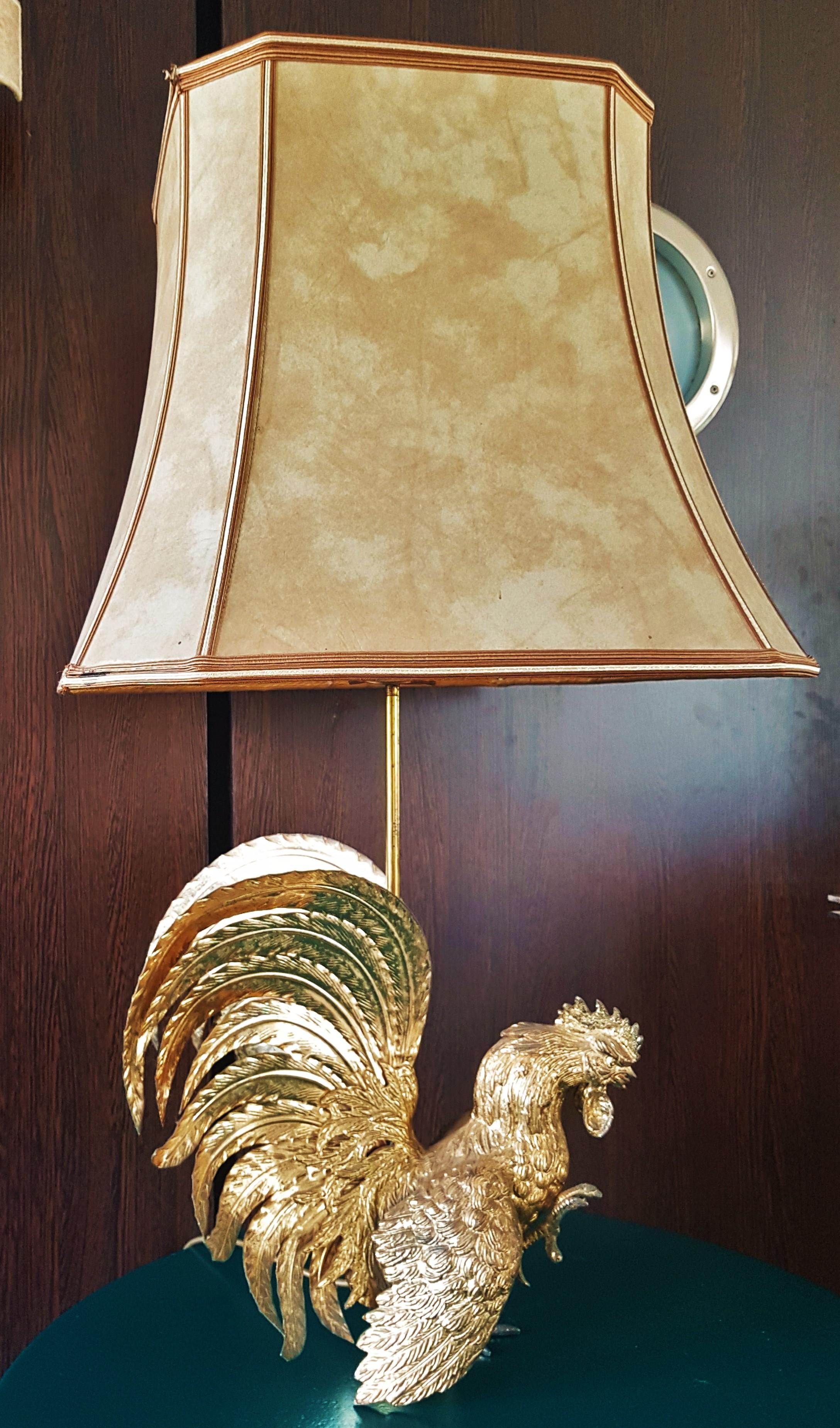Midcentury Rooster Sculpture Brass Lamps, Italy, 1960s For Sale 8
