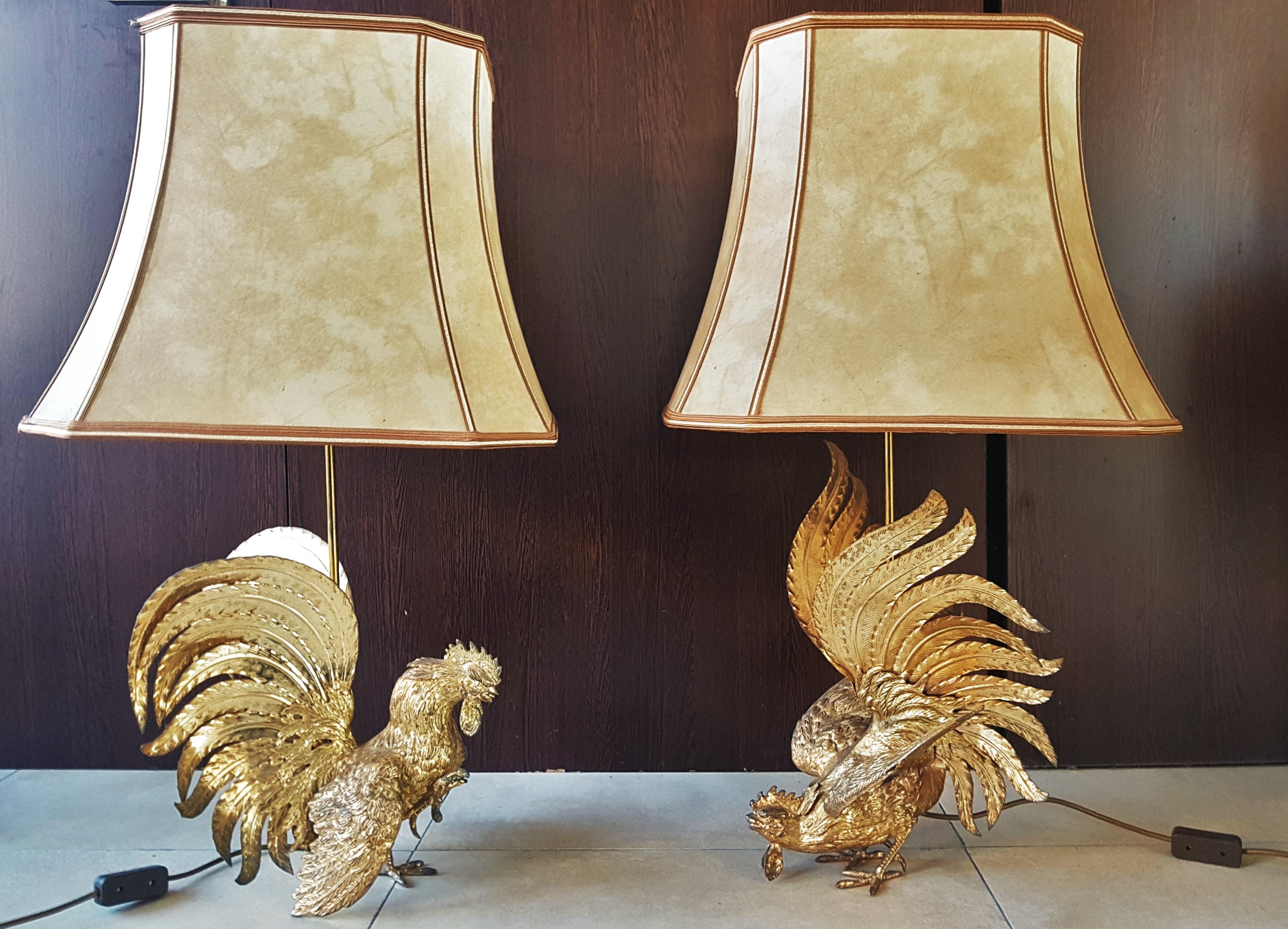 Midcentury Rooster Sculpture Brass Lamps, Italy, 1960s For Sale 9
