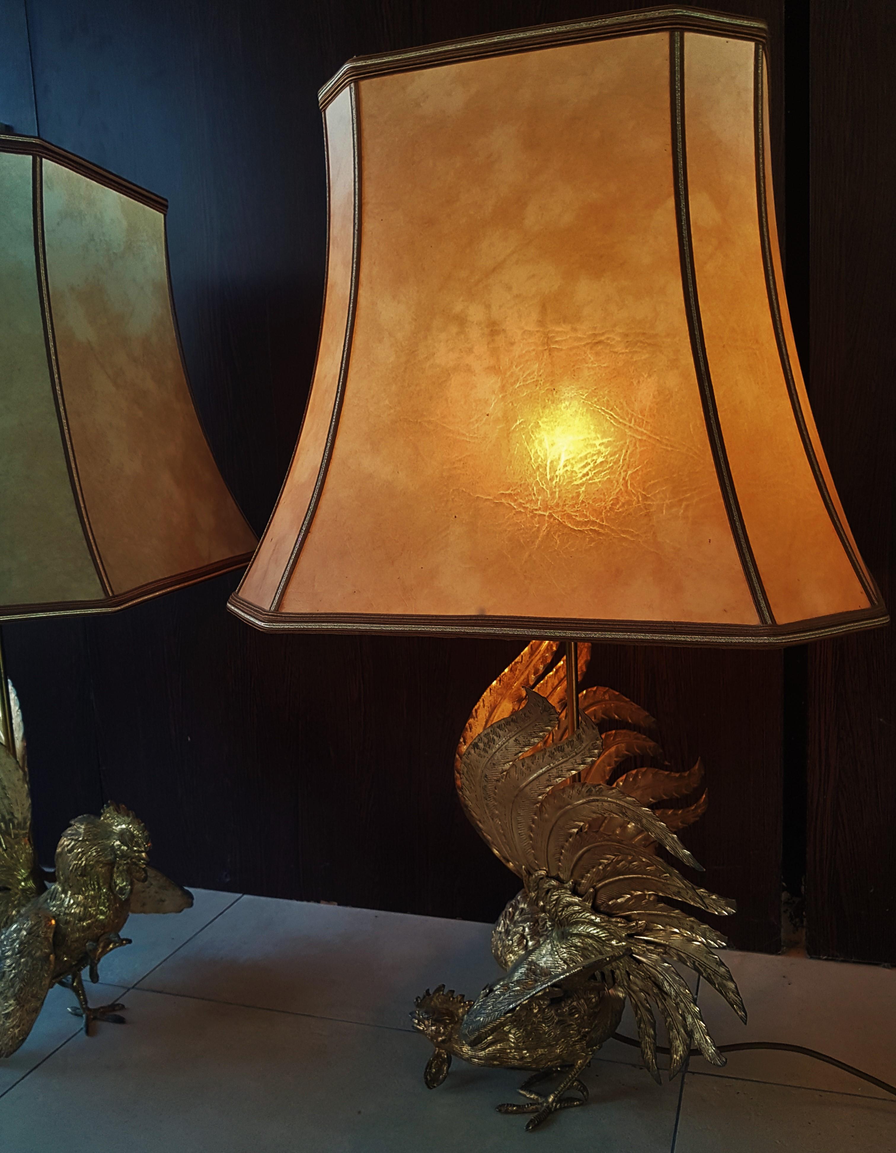 Midcentury Rooster Sculpture Brass Lamps, Italy, 1960s For Sale 10
